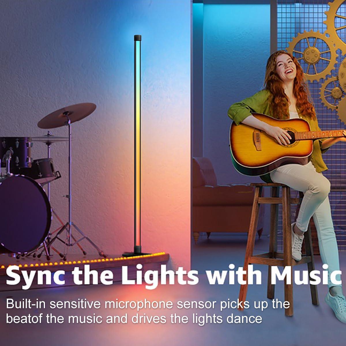 Lámpara de Piso LED RGB Inteligente 160 cm con Control Remoto