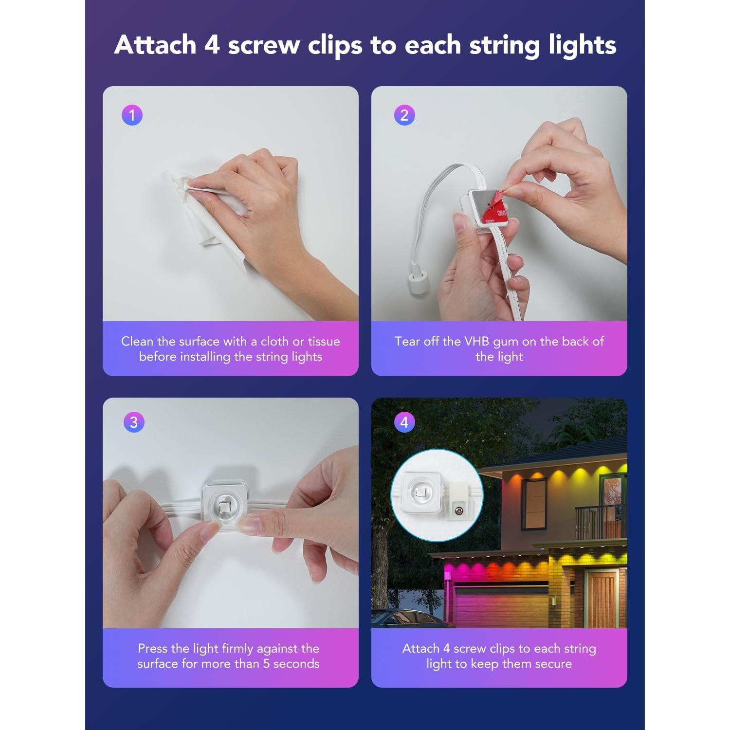 Clips de Tornillo Govee para Luces Exteriores - 150 Piezas