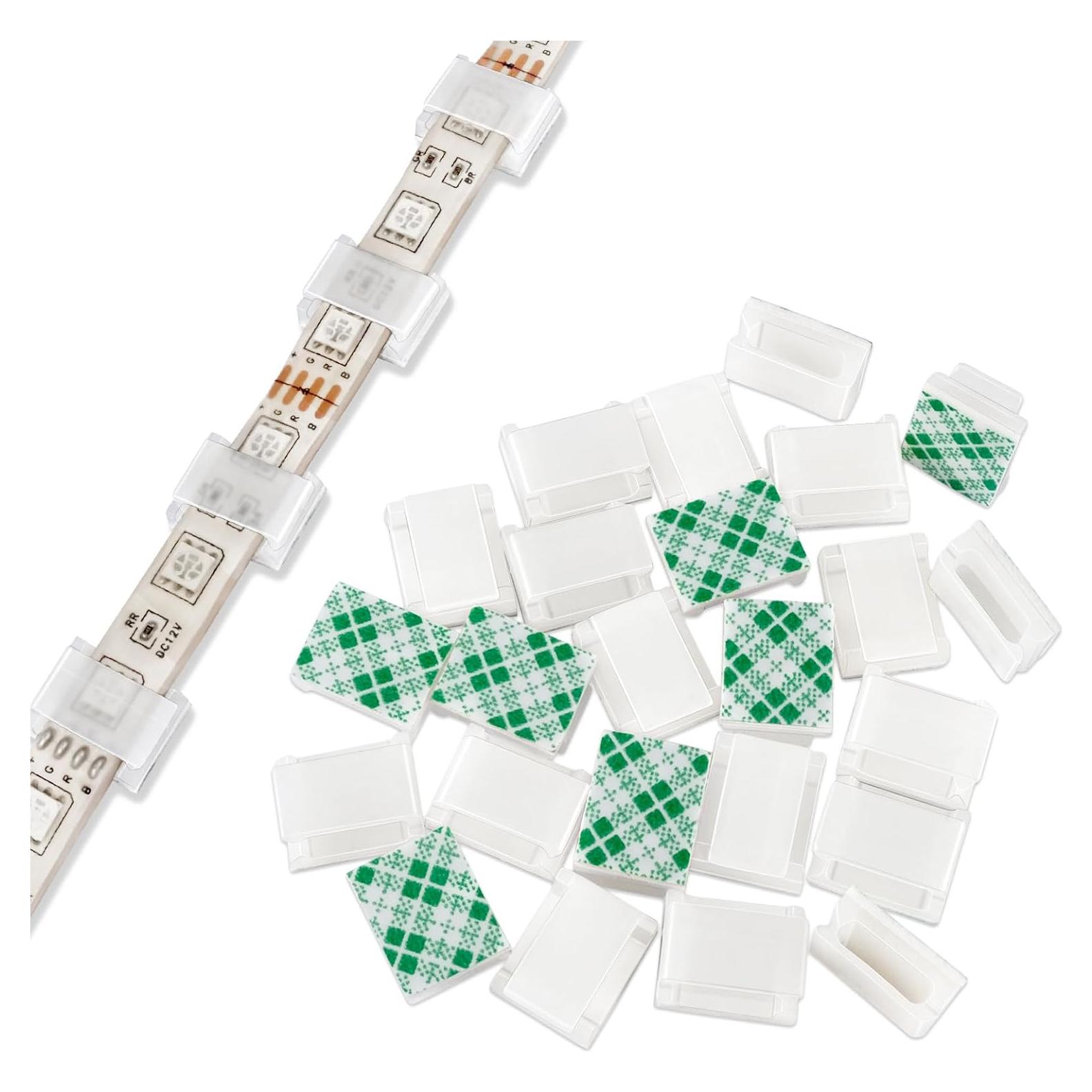 Clips de Montaje GooChan para Tiras de Luz 10mm - Paquete 100