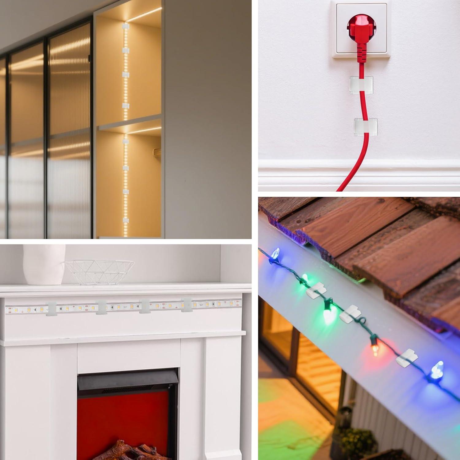 Clips de Montaje GooChan para Tiras de Luz 10mm - Paquete 100