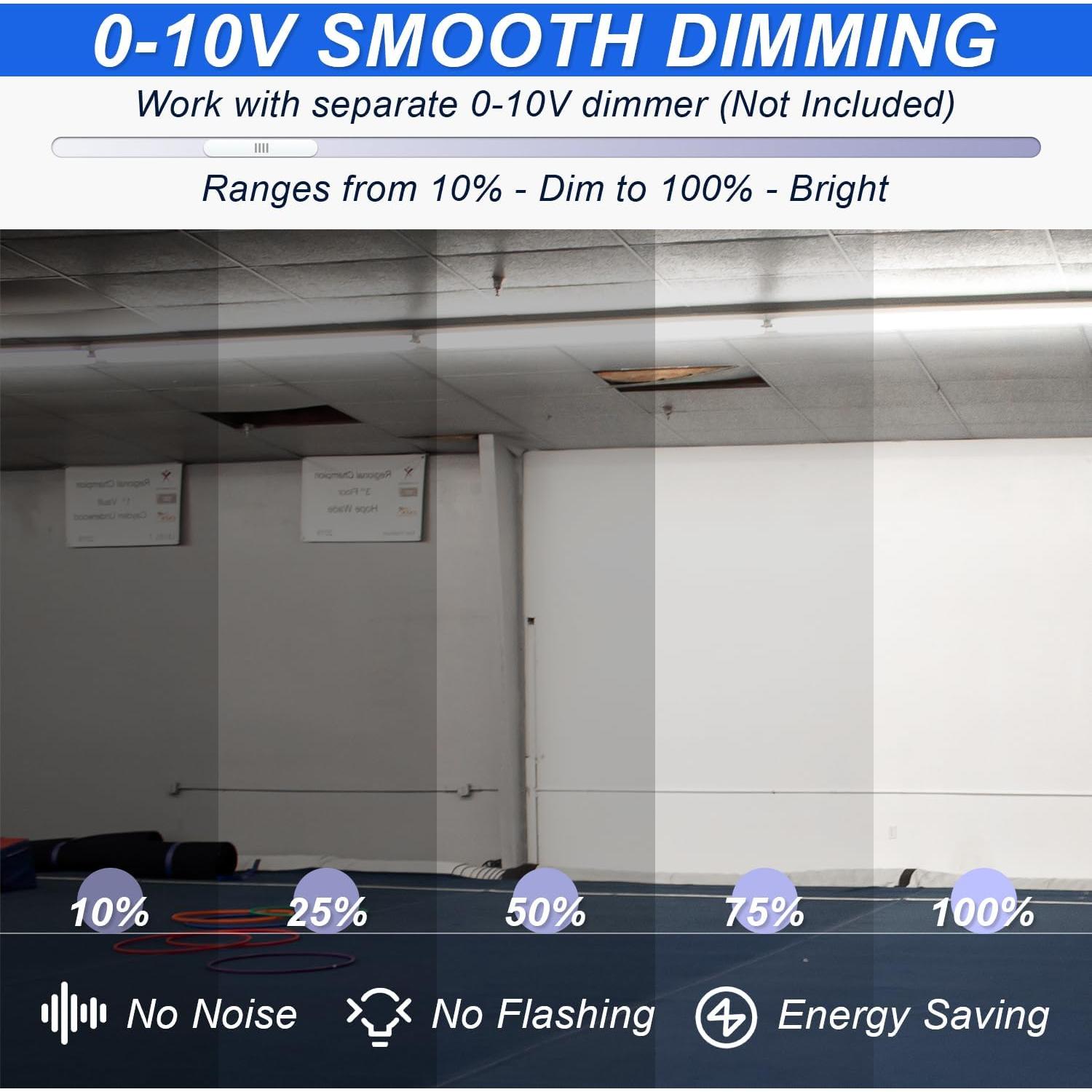 Luces de tira LED 4 pies regulables 24W/32W/40W 3500K-5000K