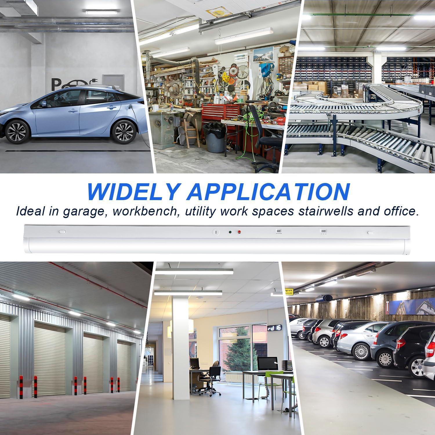 Luces de tira LED 4 pies regulables 24W/32W/40W 3500K-5000K