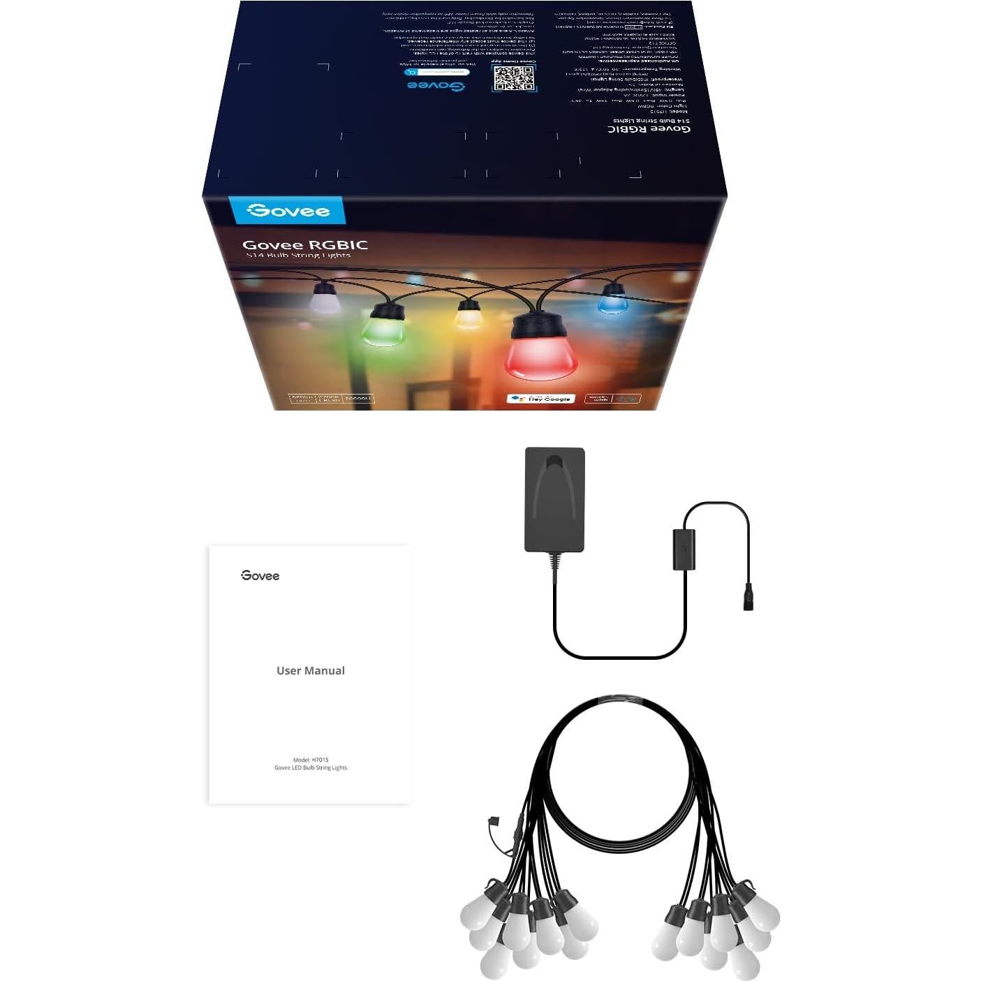 Luces de Cadena Inteligentes Govee H7015 14.63m RGBIC IP65