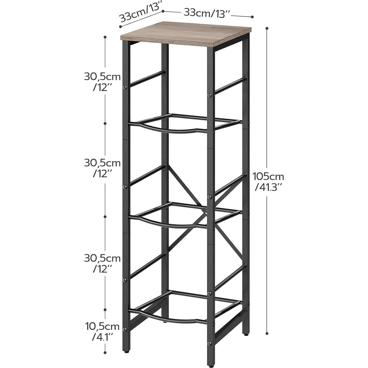 Soporte para Botellas HOOBRO 3 Niveles Industrial Greige