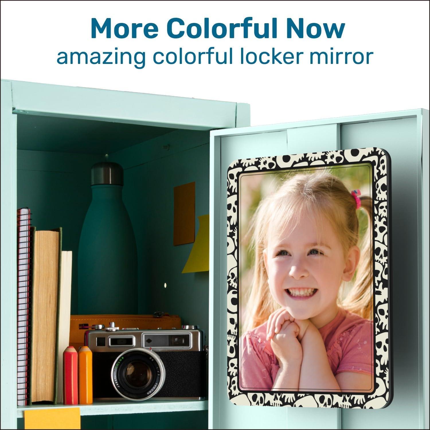 Locker Mirror Magnetic for School and Office, 100% Strong Magnetic Mirror for Locker, Colorful Design, 1 Pack, Stylish and Reliable Locker Accessories