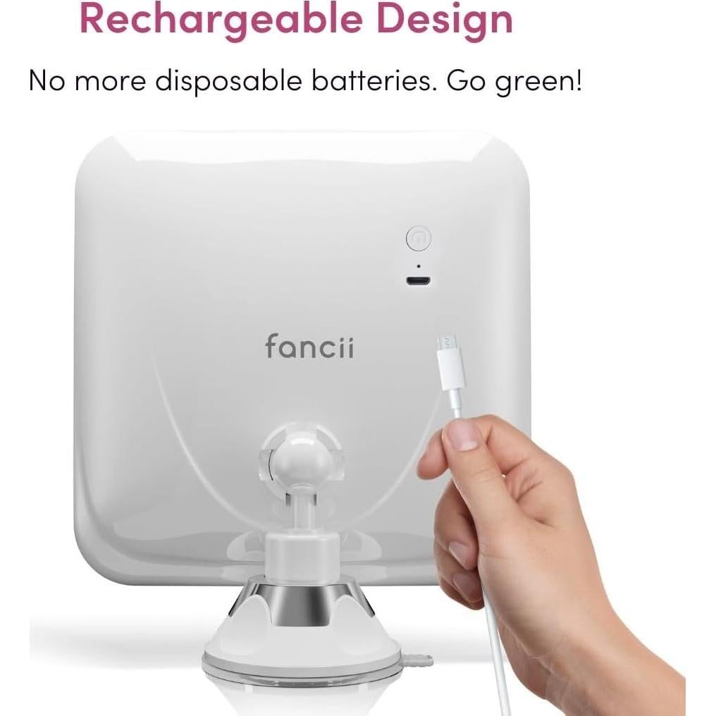 Espejo de Aumento Fancii 10x Recargable con Luz LED Regulable