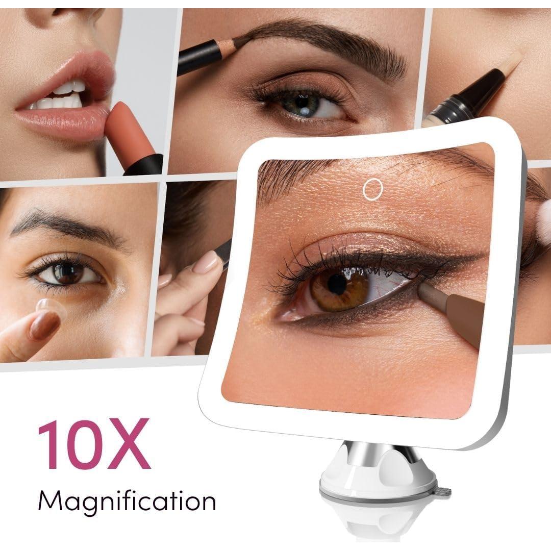 Espejo de Aumento Fancii 10x Recargable con Luz LED Regulable