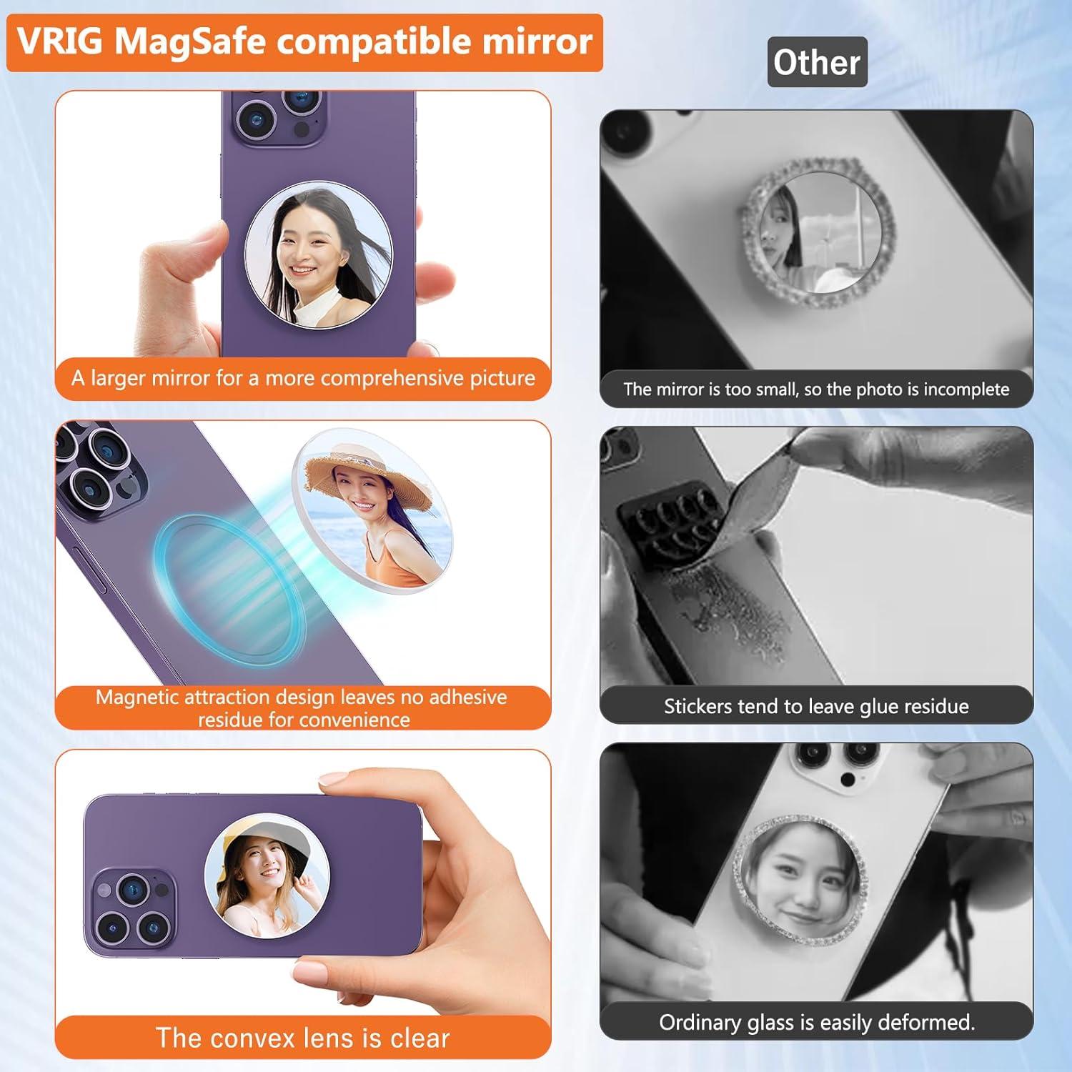 Espejo de Selfie Magnético VRIG MG-20 Convexo para iPhone y Teléfonos