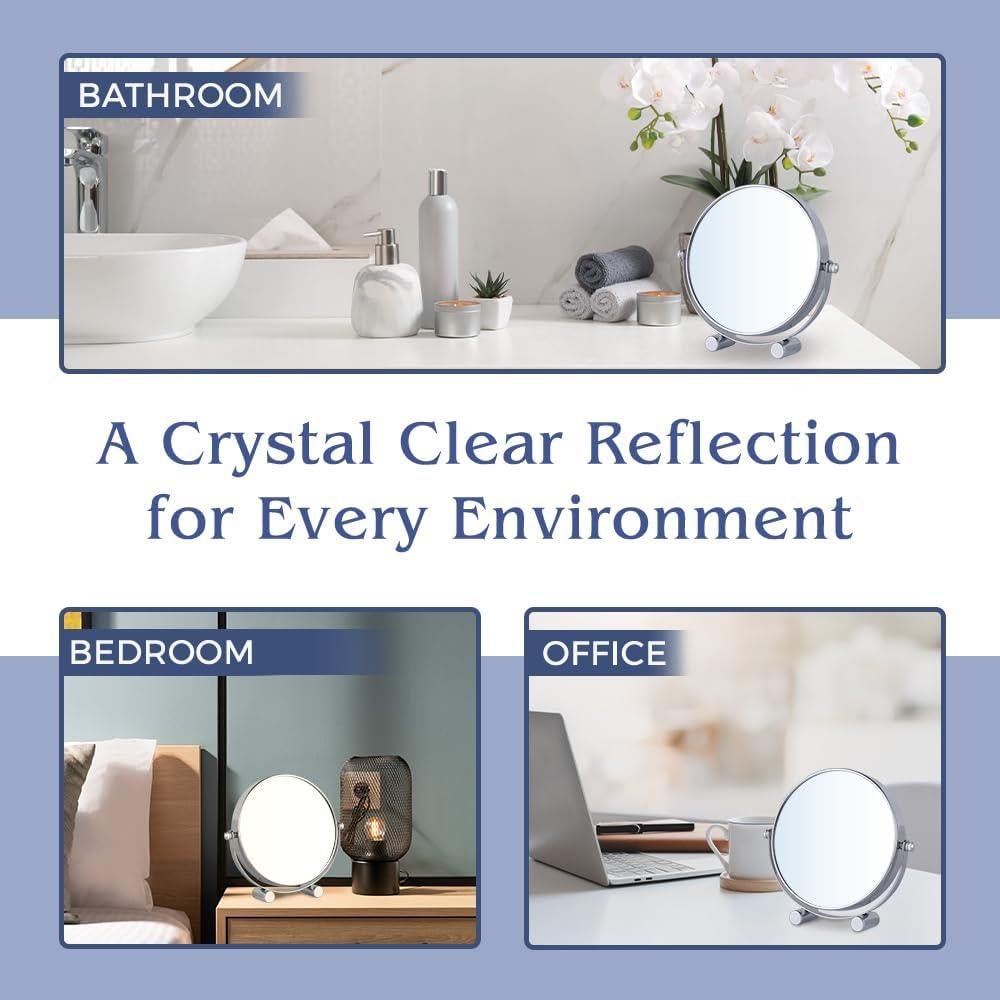 Espejo de Maquillaje Doble Cara 15X/1X Mirrorvana 17cm Cromo