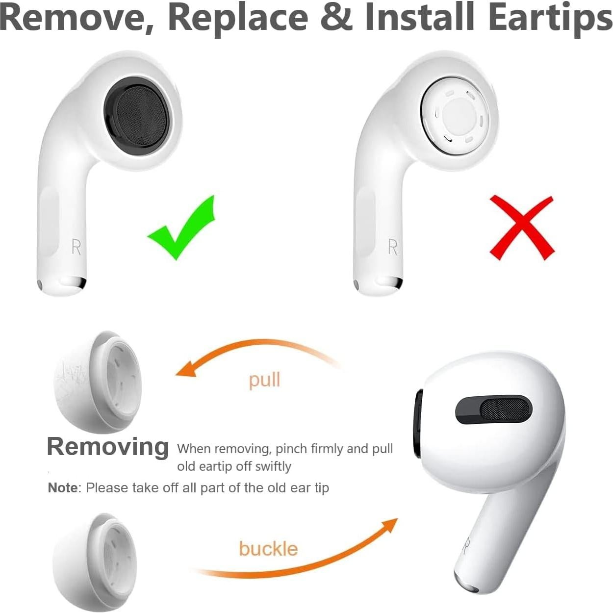 Consejos de Reemplazo para Airpods Pro Earbudz - 6 Pares