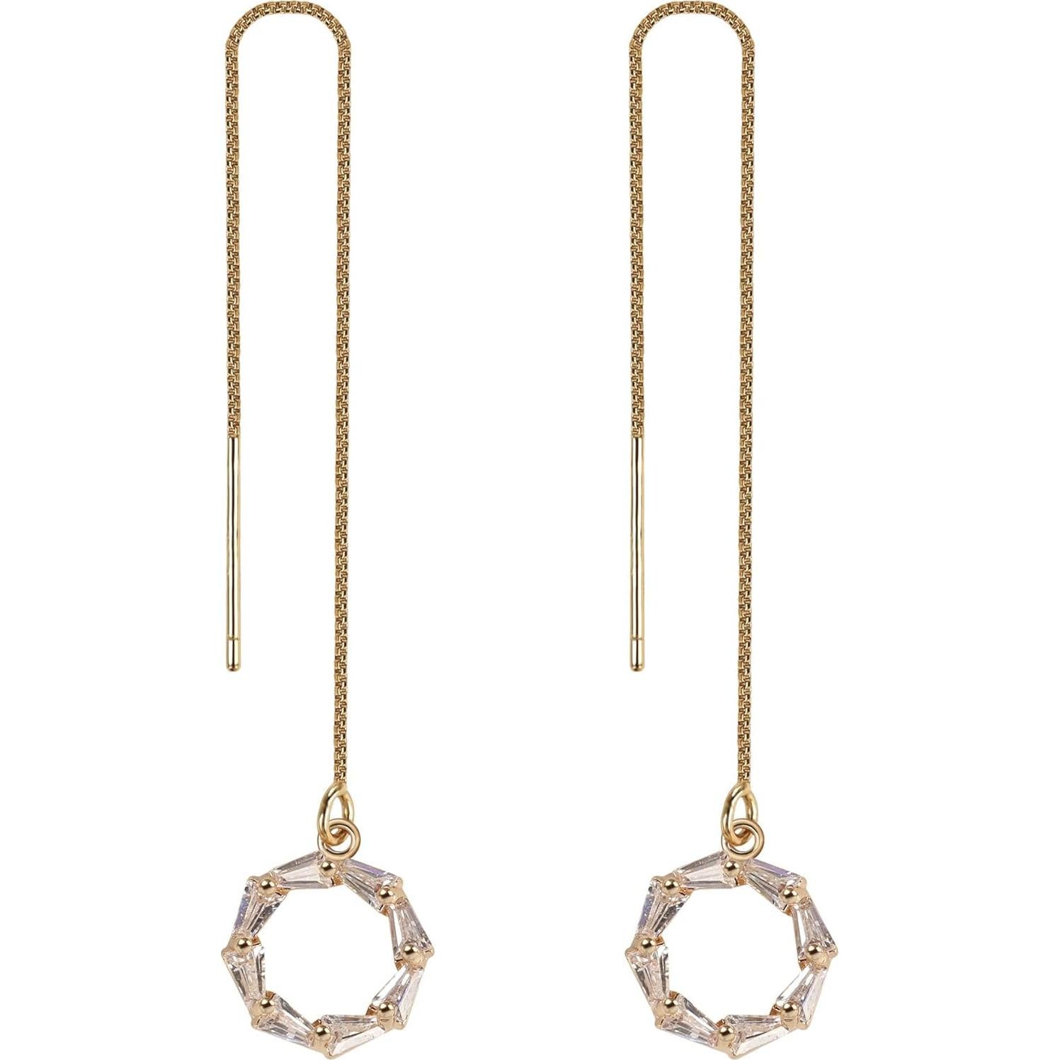 Pendientes Guran Anti-Pérdida Circonita Dorada para Auriculares