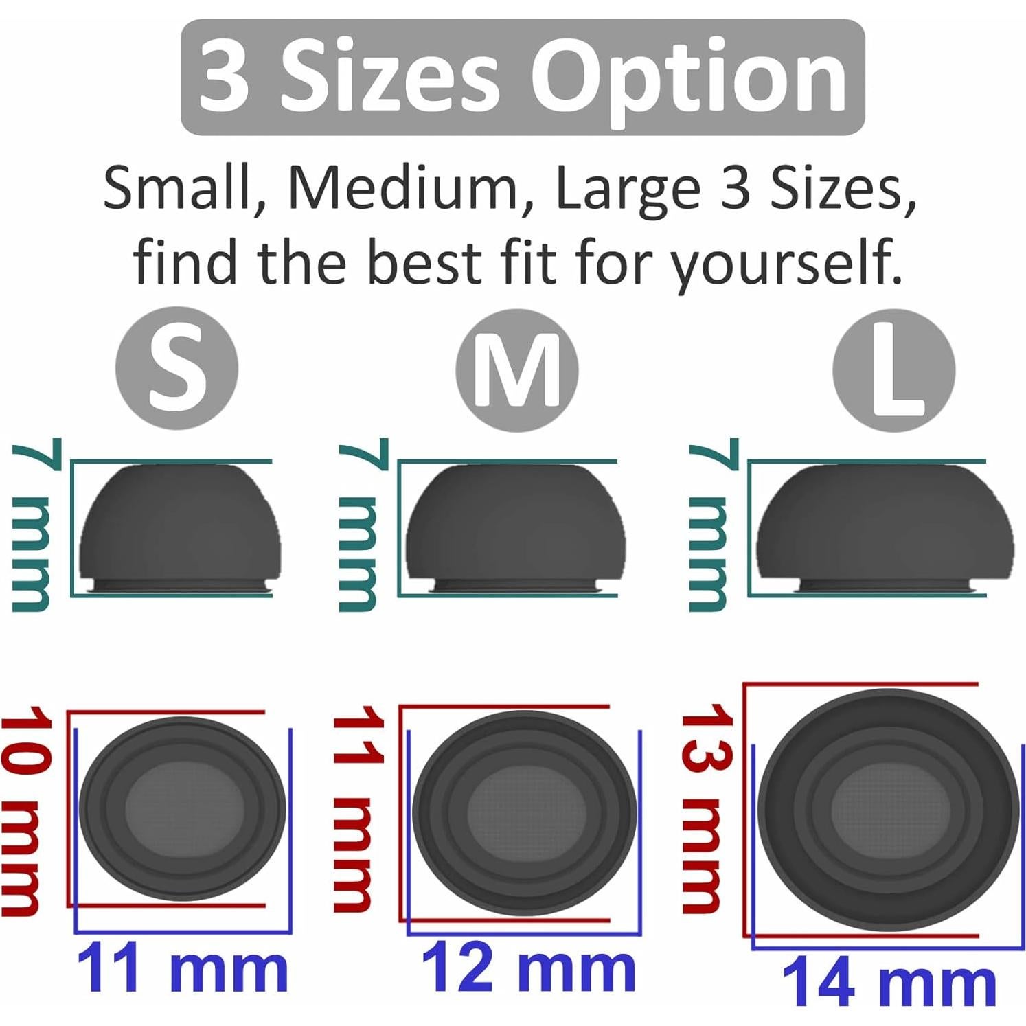 3 Pares de Puntas de Silicona IiEXCEL para AirPods Pro - P/M/G