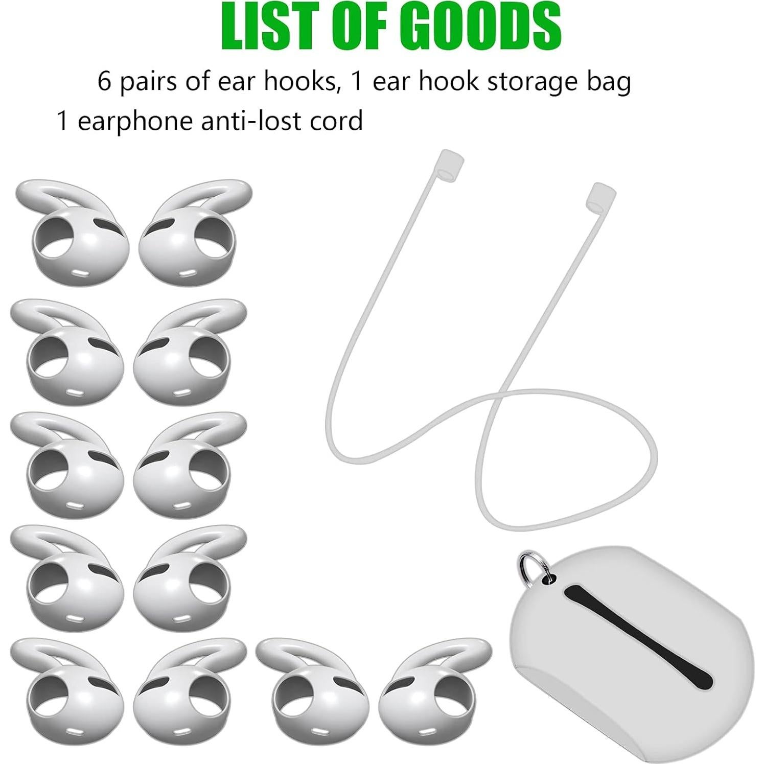 6 Pares de Tapas de Silicona para AirPods Pro + Funda