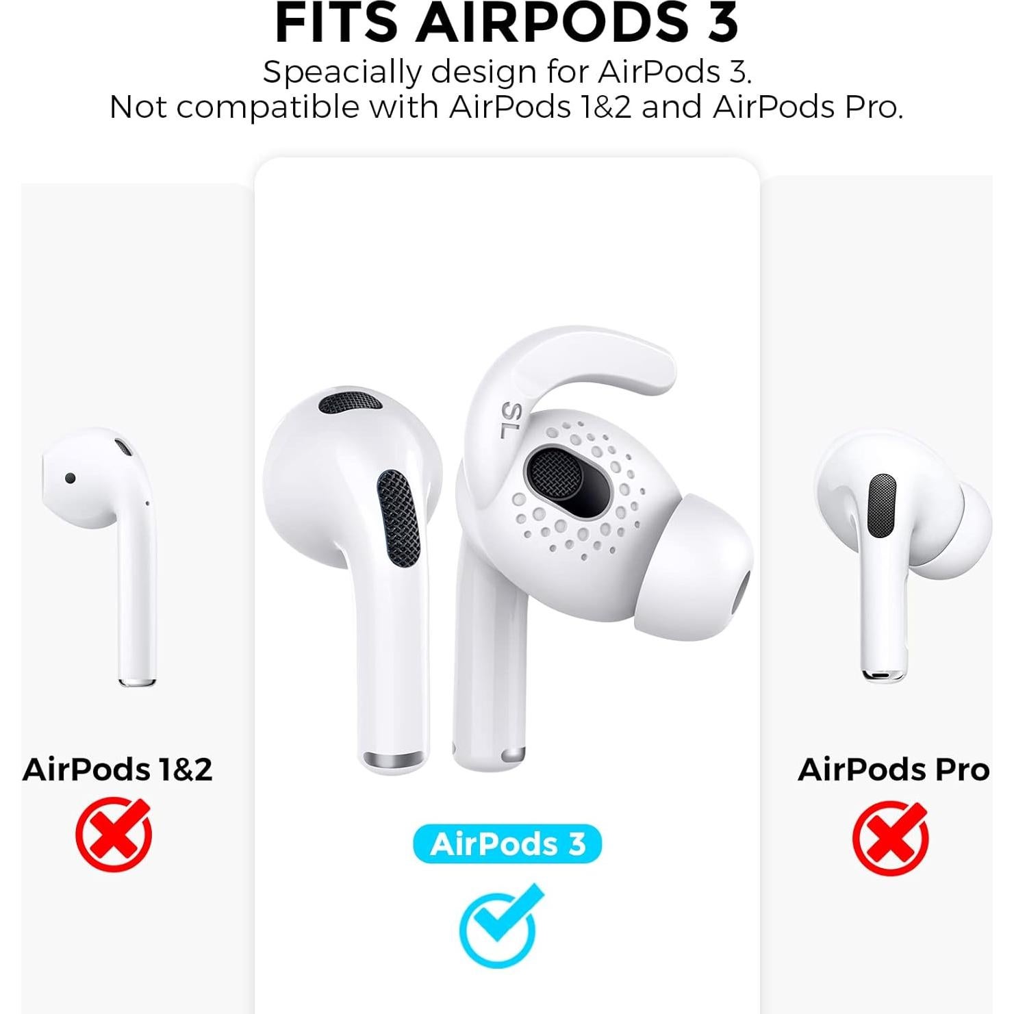 Cubierta de Ganchos para Orejas AhaStyle AirPods 3 - Silicona