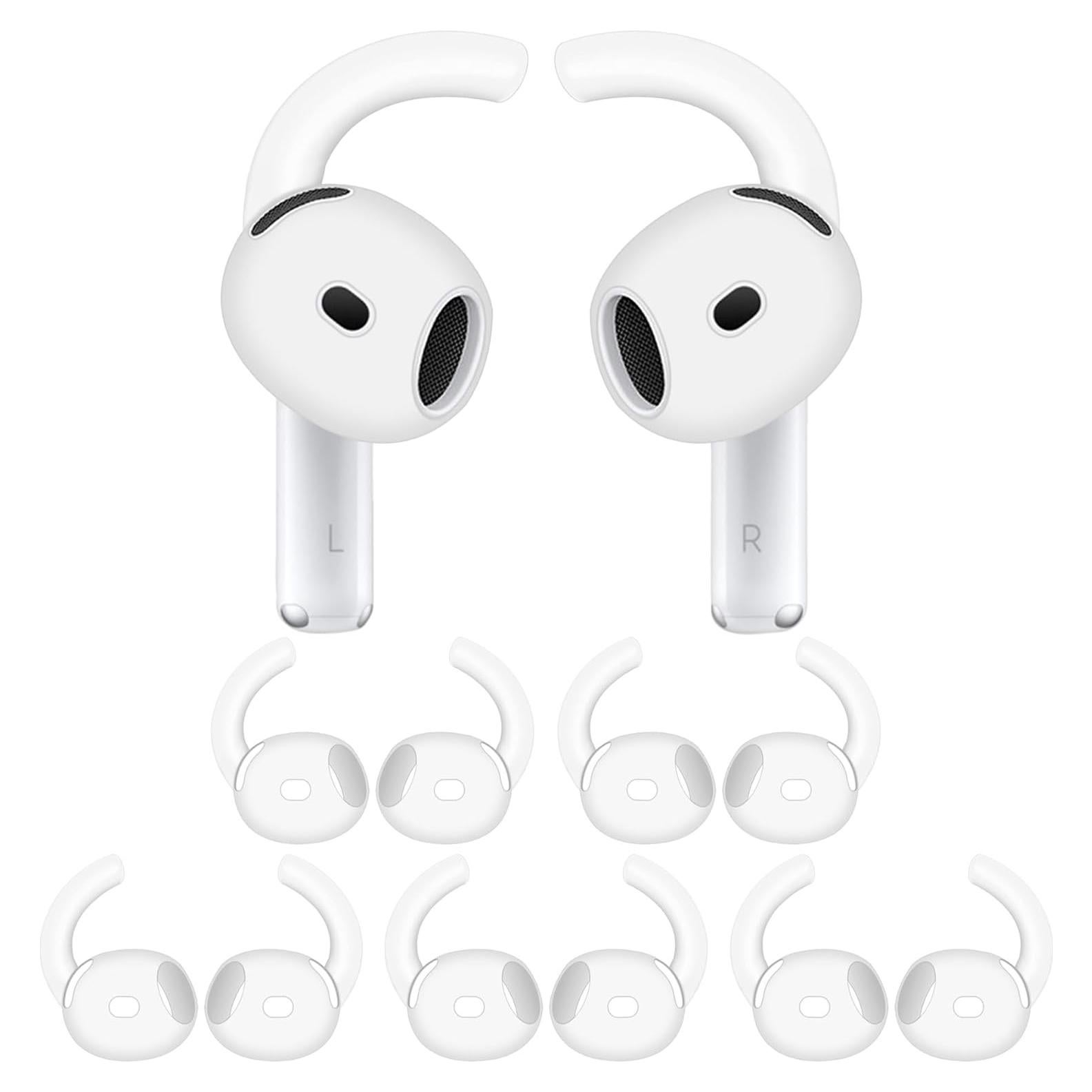 5 Pares de Ganchos Ergonómicos de Silicona IiEXCEL para AirPods 4 - Blanco