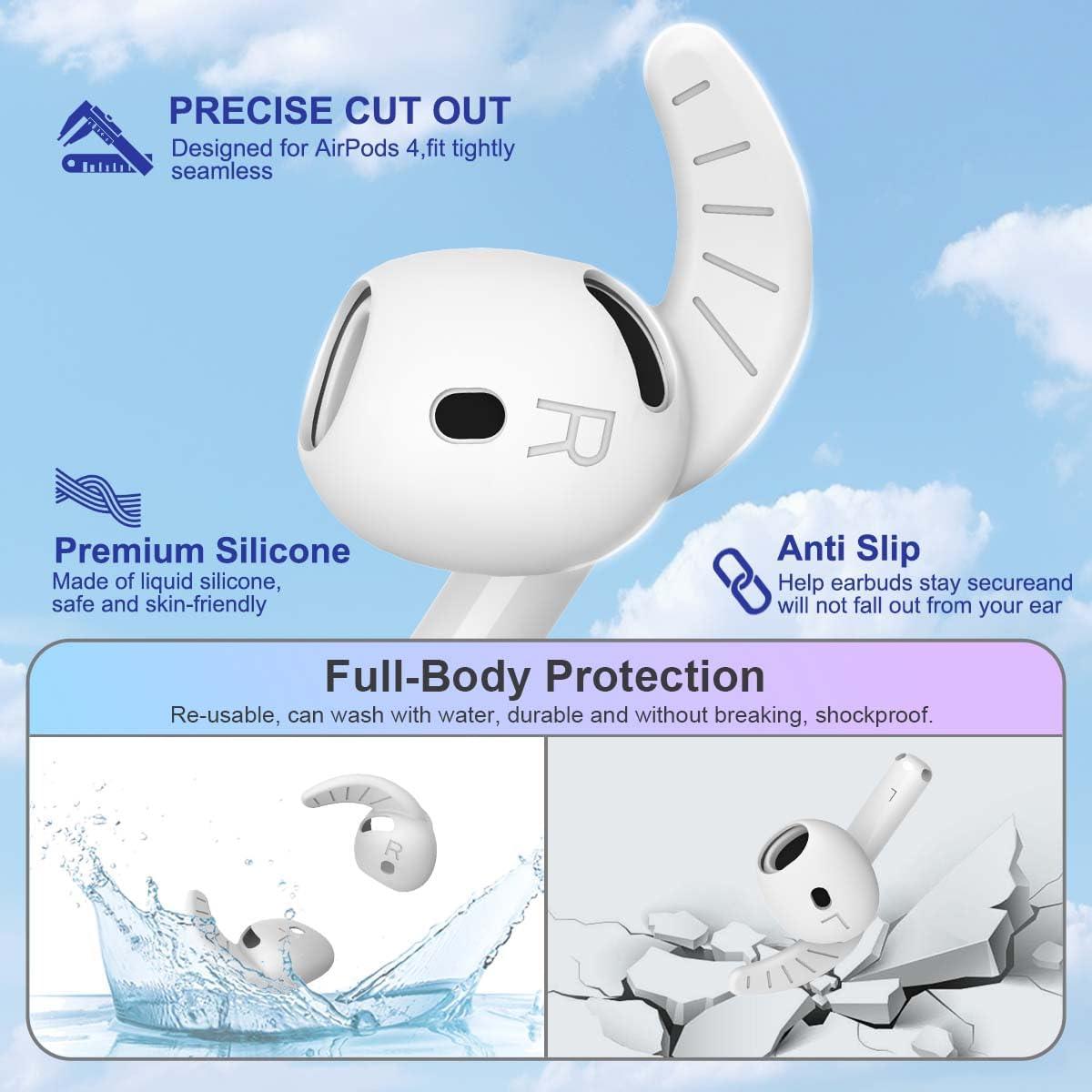 5 Pares de Ganchos de Silicona para AirPods 4 - Antideslizantes