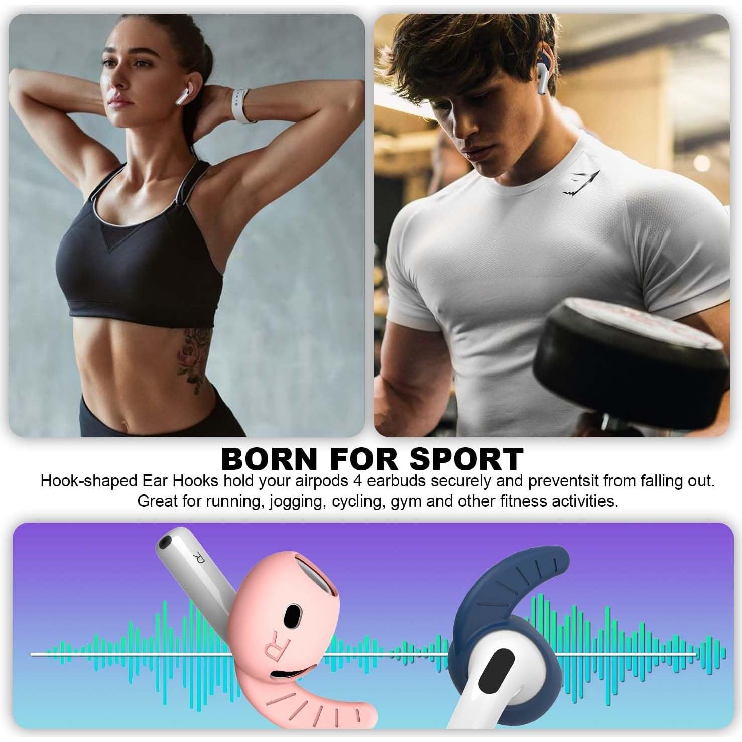 5 Pares de Ganchos de Silicona para AirPods 4 - Antideslizantes