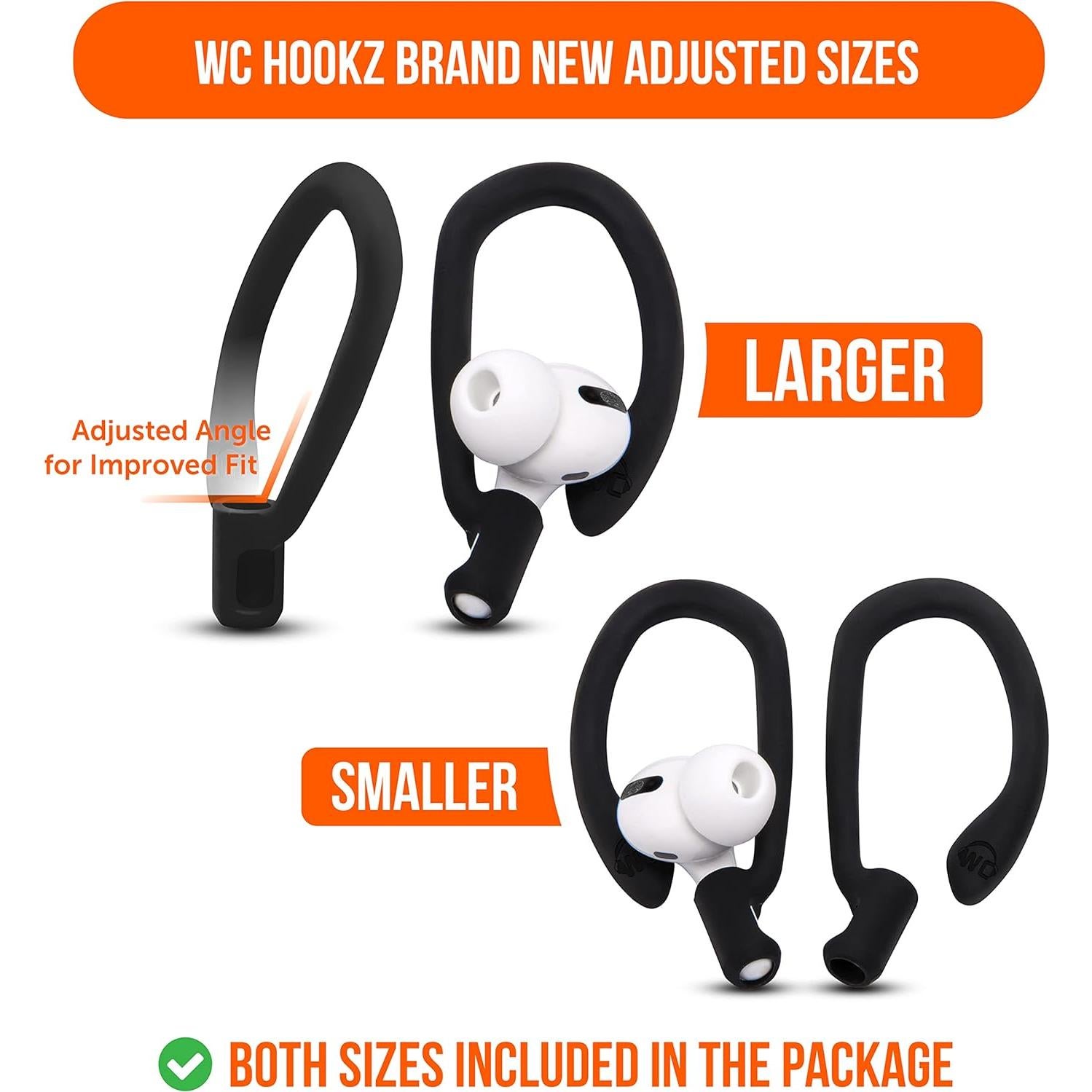 Ganchos para AirPods Pro 1, 2 y 3 WC HookZ - Negro