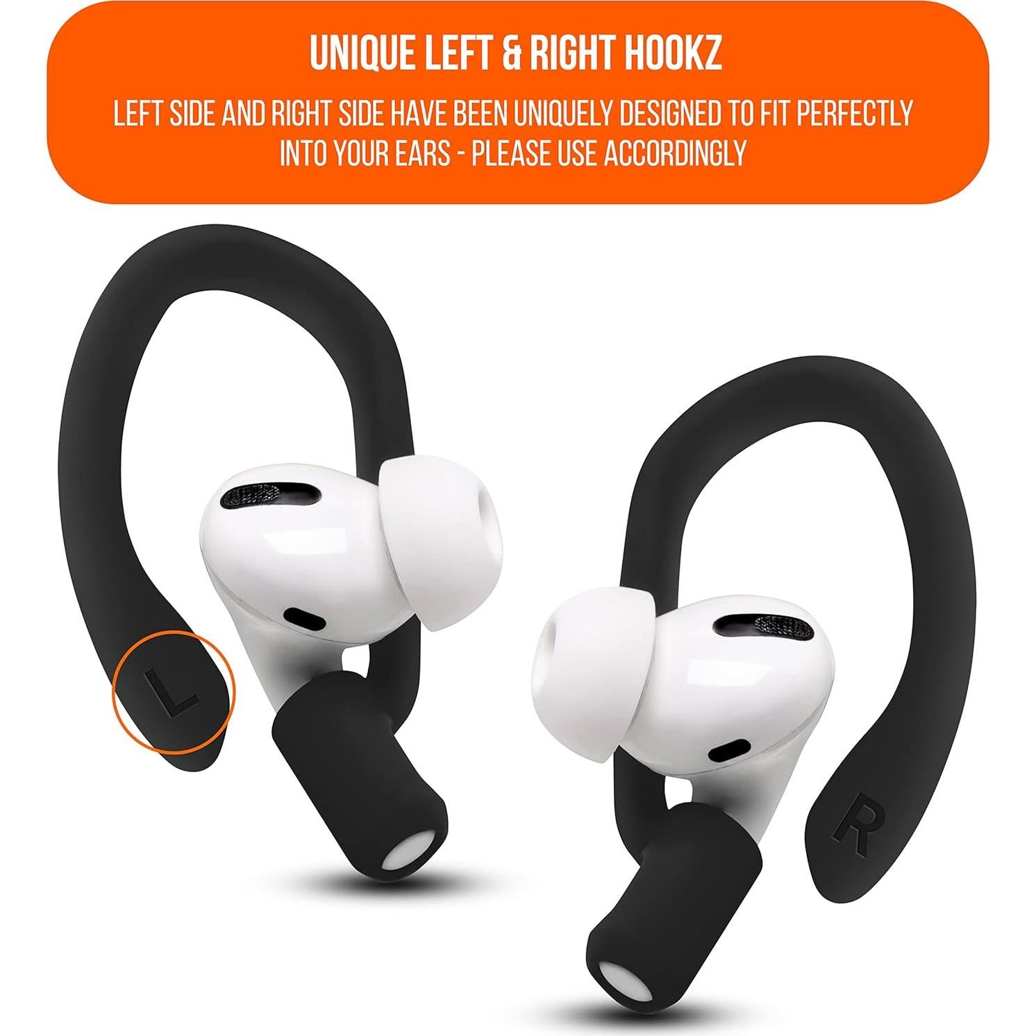 Ganchos para AirPods Pro 1, 2 y 3 WC HookZ - Negro