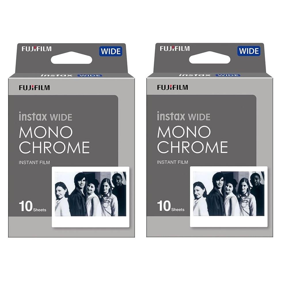 Película Monocromática Fujifilm Instax Wide 2 Paquetes de 10 Hojas