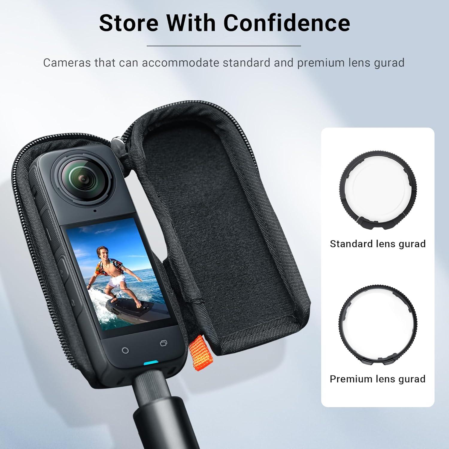 Funda CYNOVA para Insta360 X4/X5 con 2 protectores de pantalla
