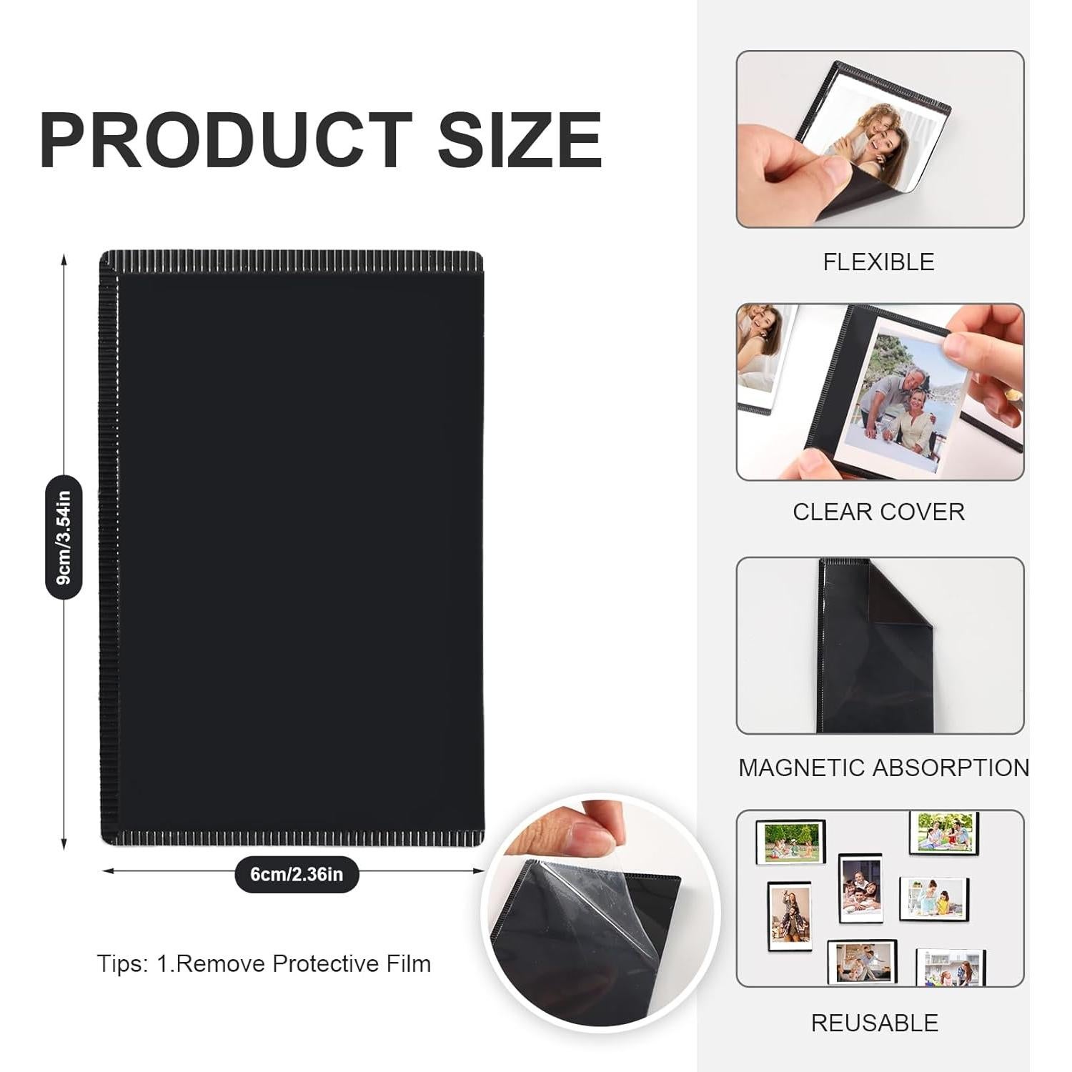 Marco de Imagen Magnético Mingting, 12 Unidades, Negro