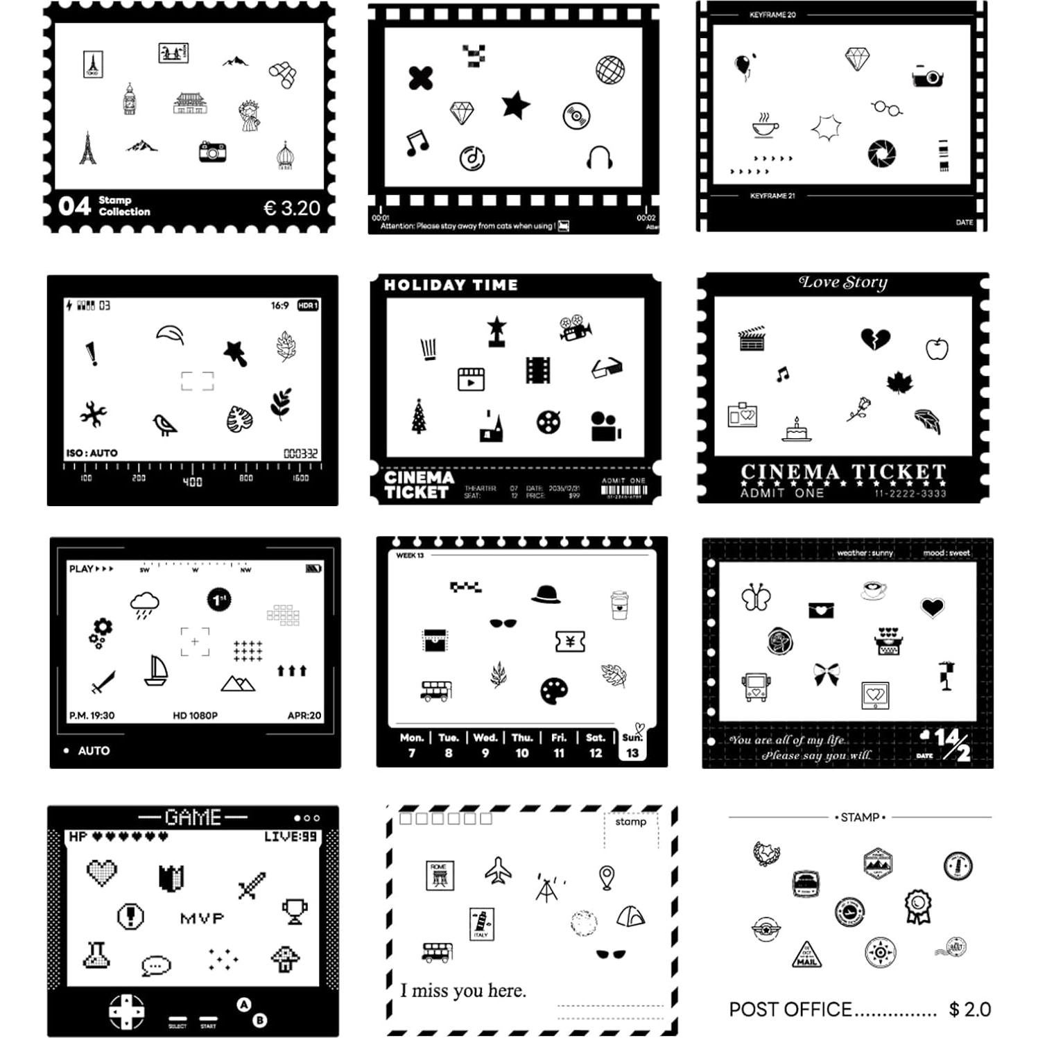 Stickers Decorativos CAIYOULE para Fotos Instax Wide 20 PCS