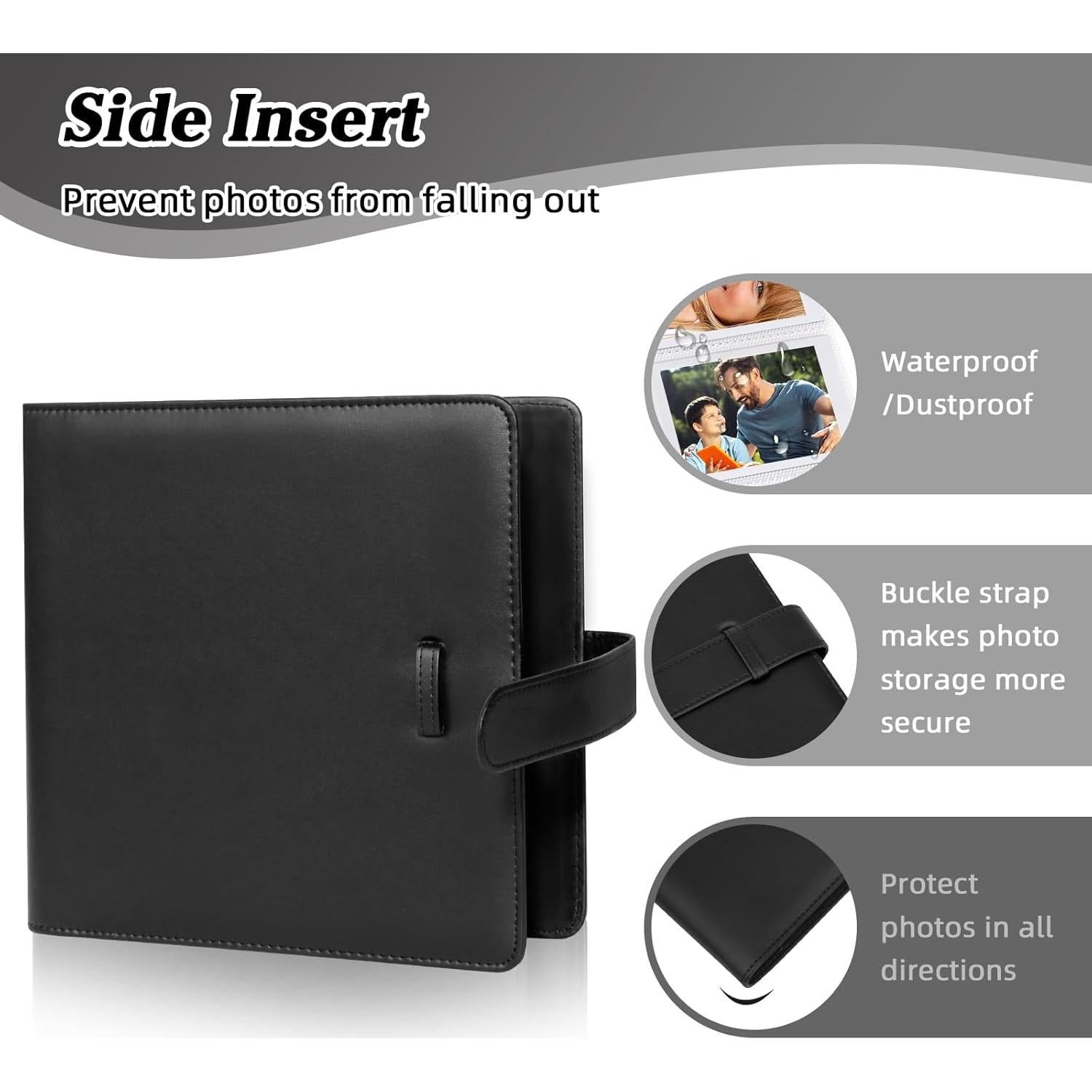 Álbum de Fotos 360 Bolsillos Ruibytree Negro para Instax Mini