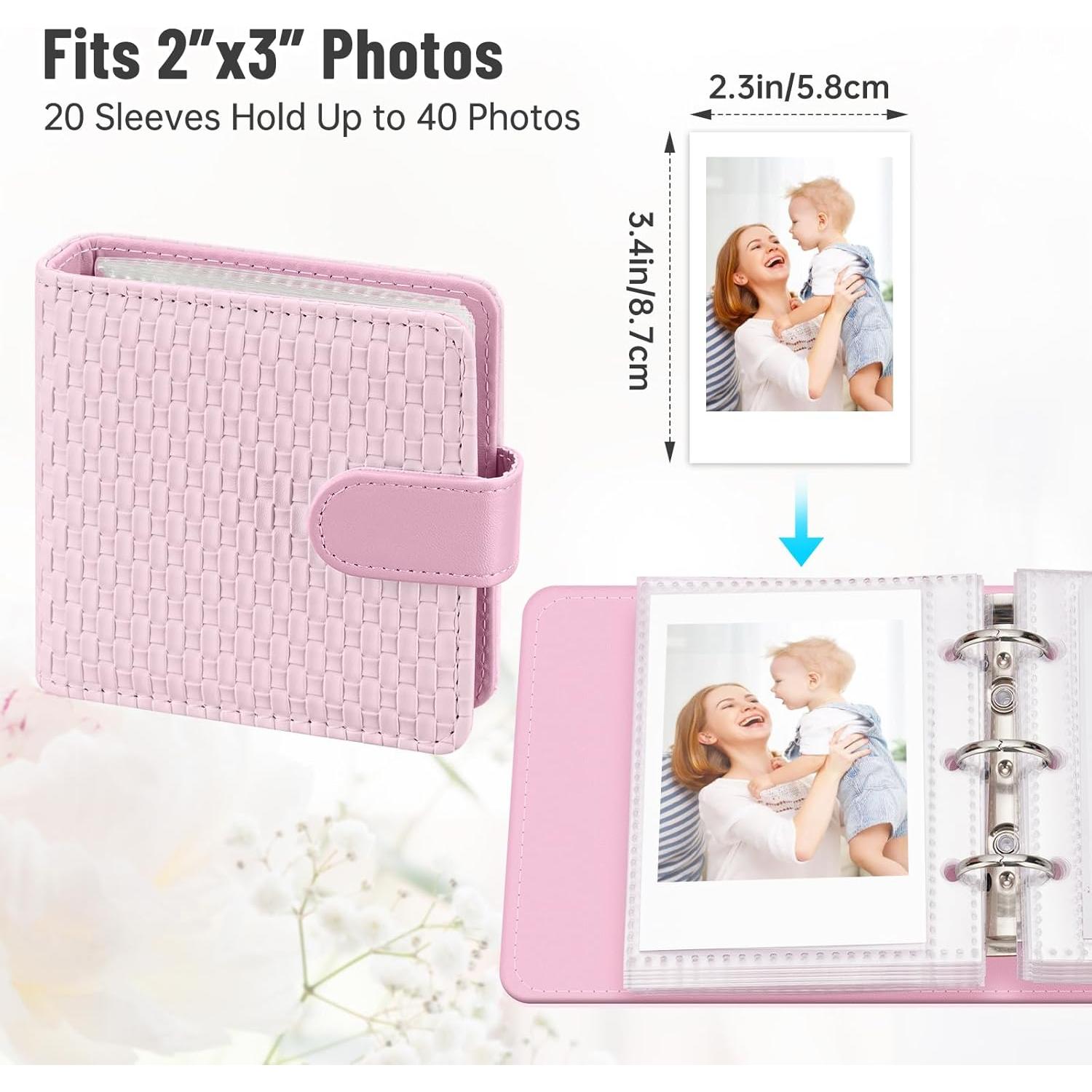 Paquete de 2 Álbumes de Fotos Mini Aphlos 40 Páginas Patrones