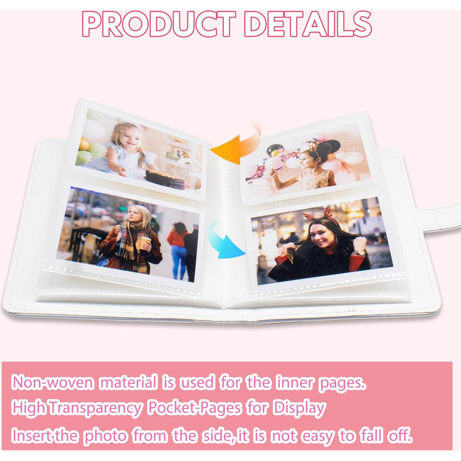 Álbum de Fotos Tugle para Fujifilm Instax Mini 64 Fotos Rosa