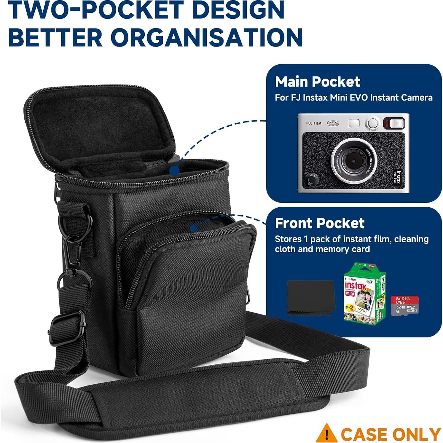 Funda de viaje para cámara Fujifilm Instax Mini EVO - Negra