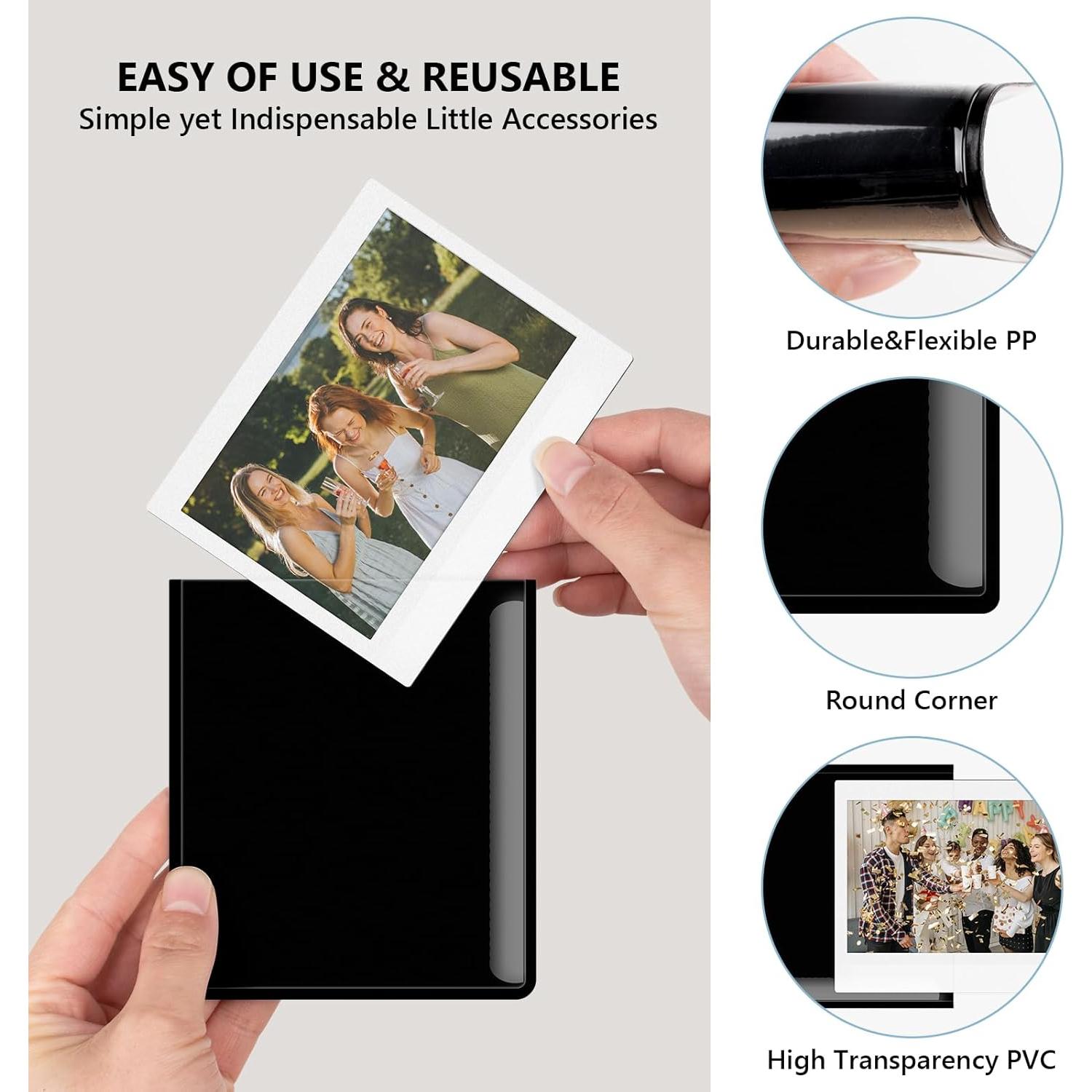 Paquete de 5 Marcos de Fotos Magnéticos HIYQIN para Instax Wide