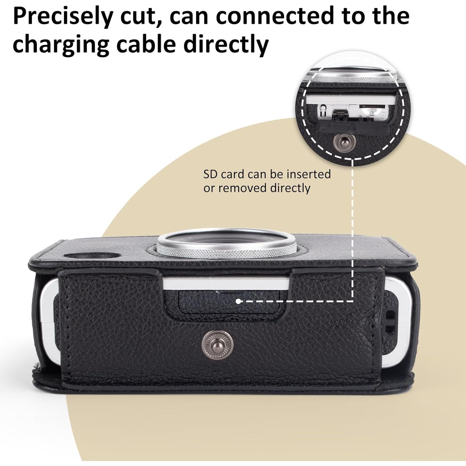 Funda de Cuero PU MUZIRI KINOKOO para Instax Mini EVO - Negro