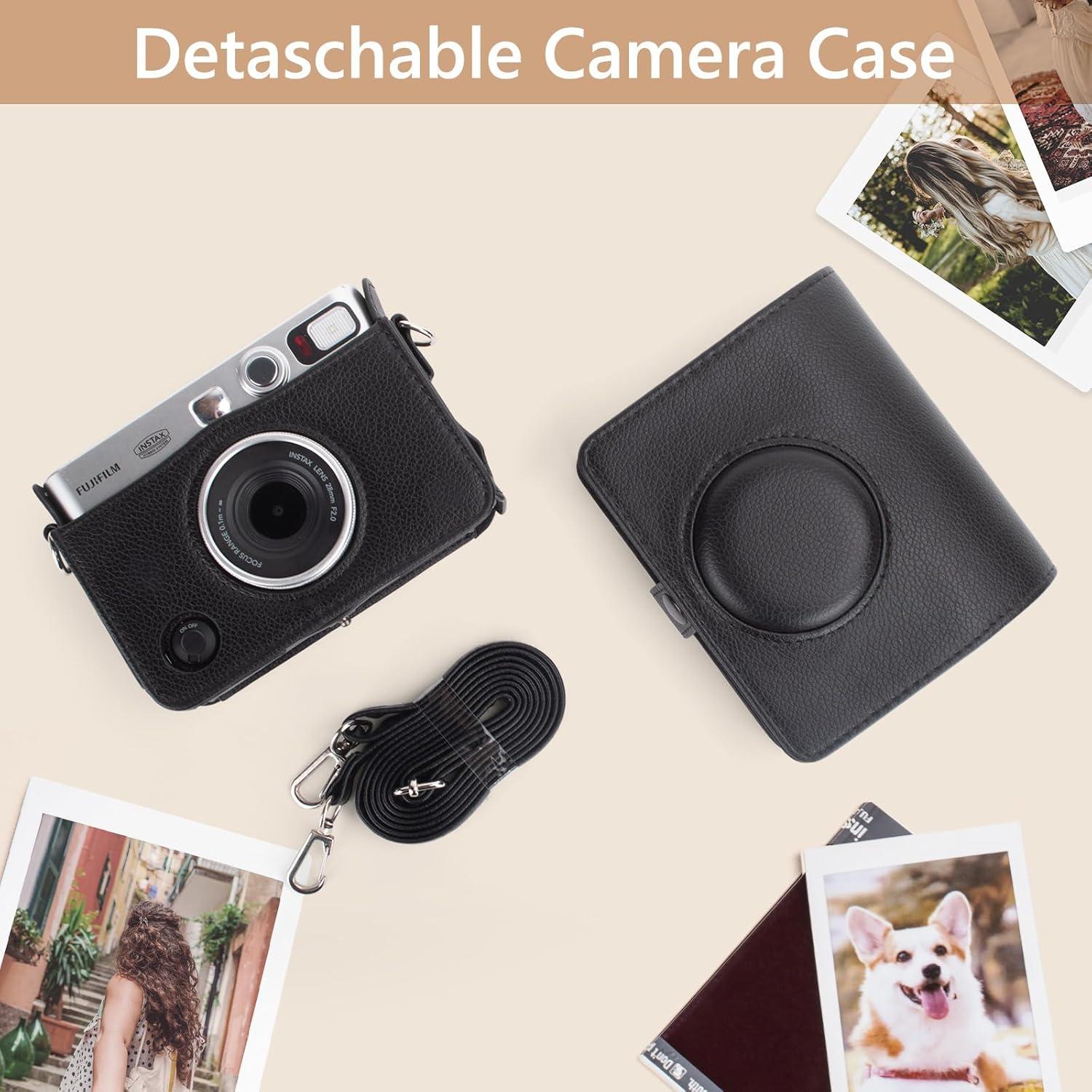 Funda de Cuero PU MUZIRI KINOKOO para Instax Mini EVO - Negro