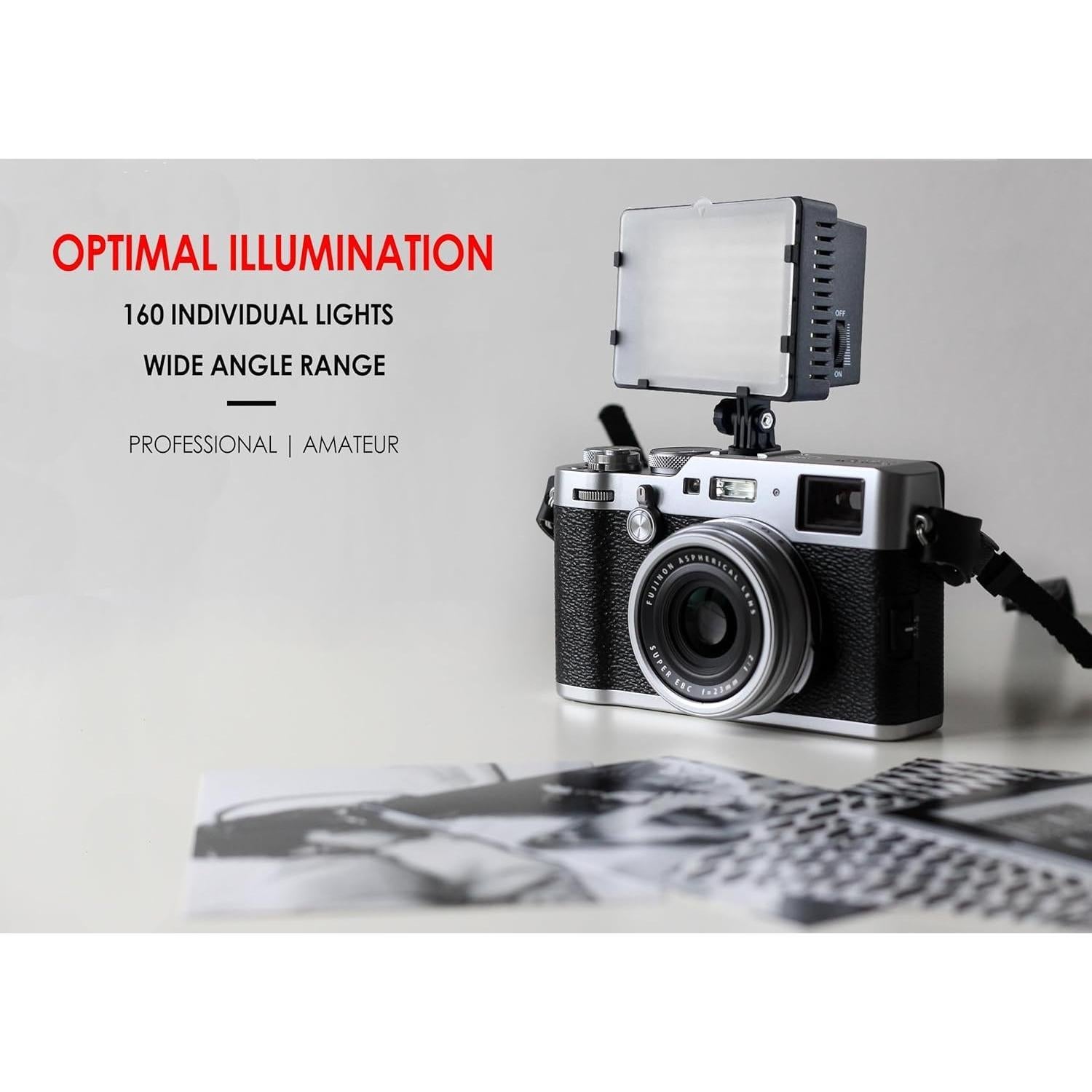 Luz de Video LED 100W Digital Nc, 160 LEDs, 5600K-3200K