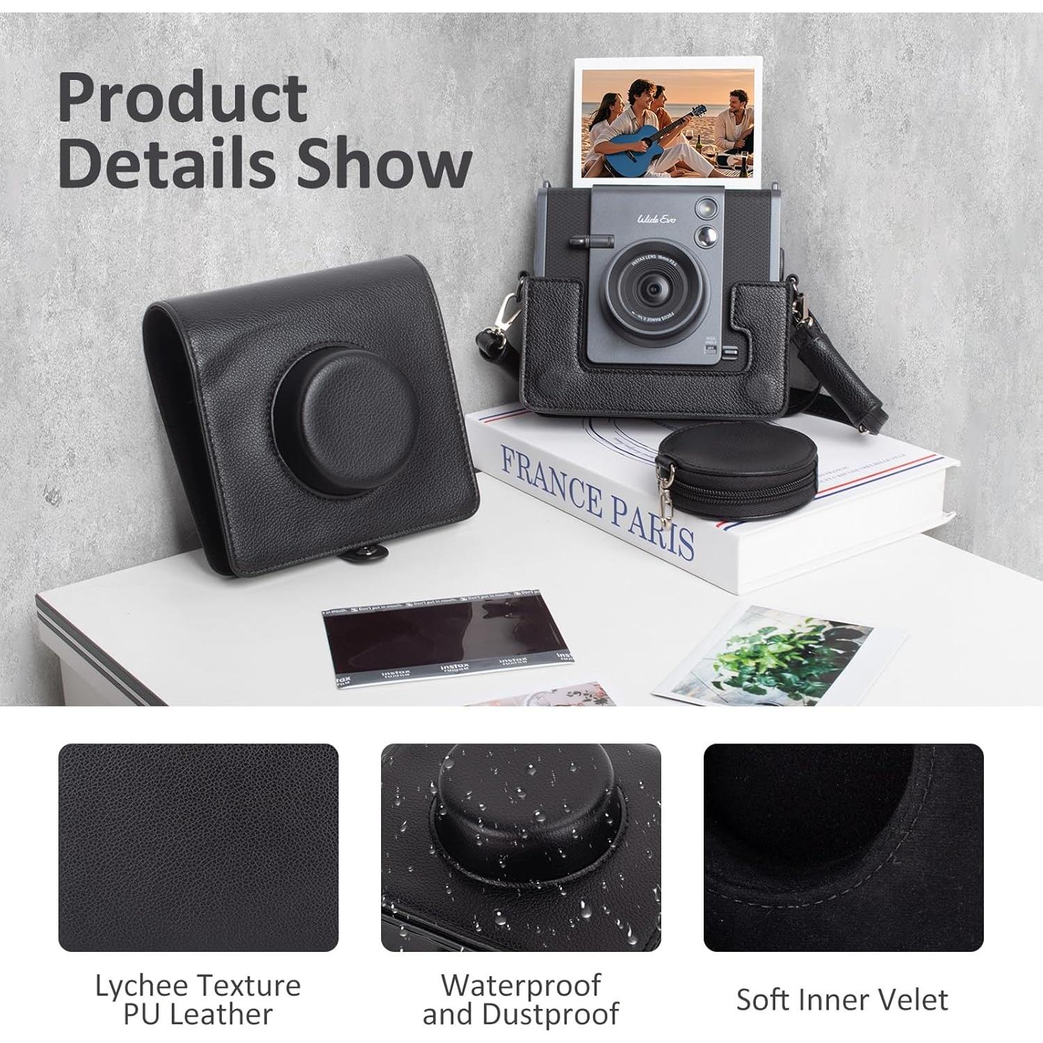 Funda Protectora MUZIRI KINOKOO para Cámara Instax Wide EVO - Cuero PU