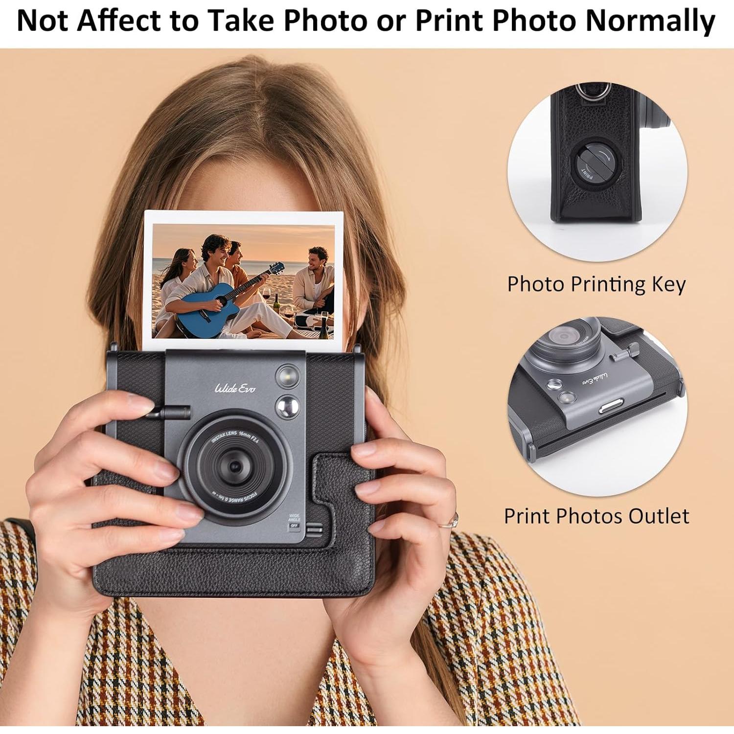 Funda Protectora MUZIRI KINOKOO para Cámara Instax Wide EVO - Cuero PU