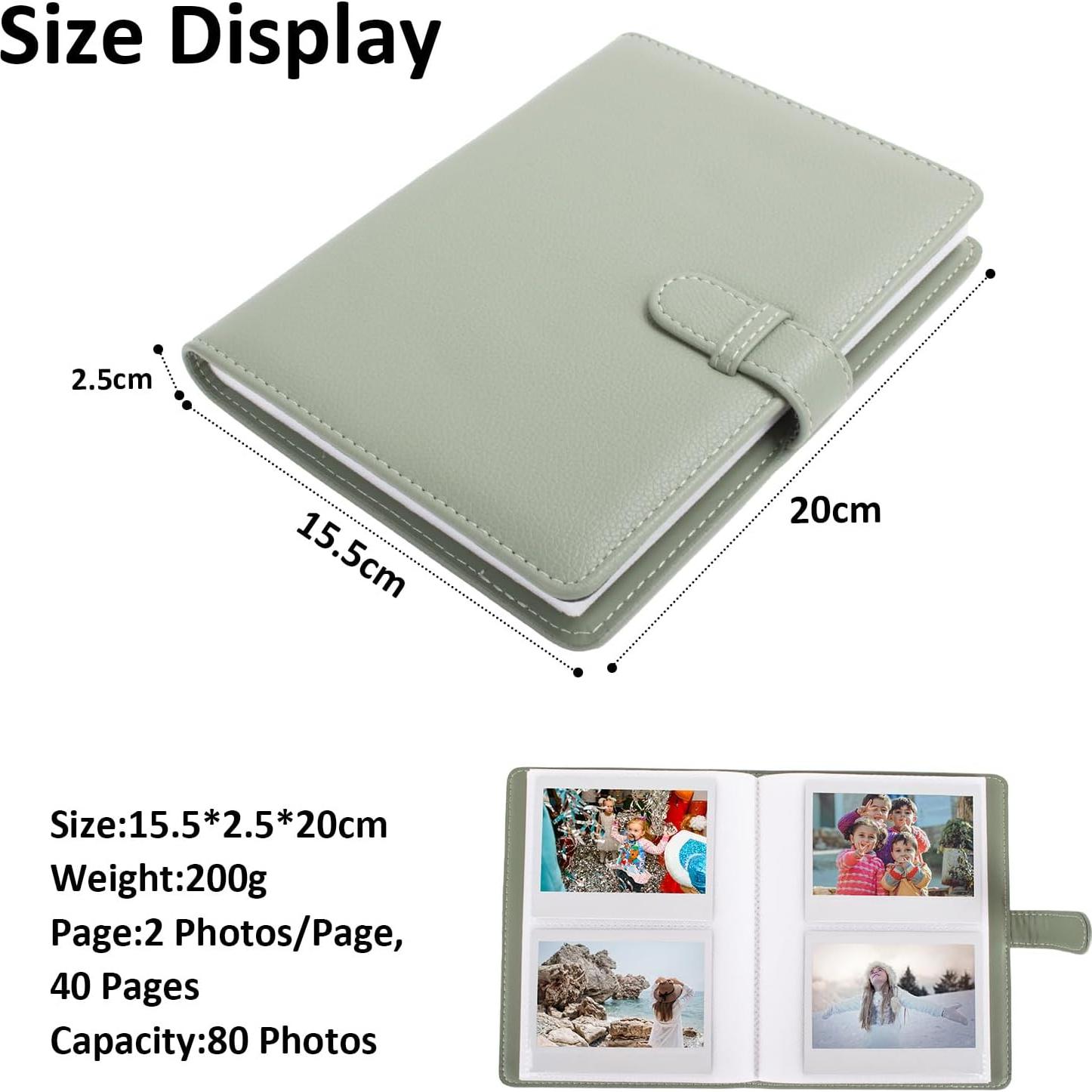 Álbum de Fotos MUZIRI KINOKOO Verde 80 Bolsillos para Instax