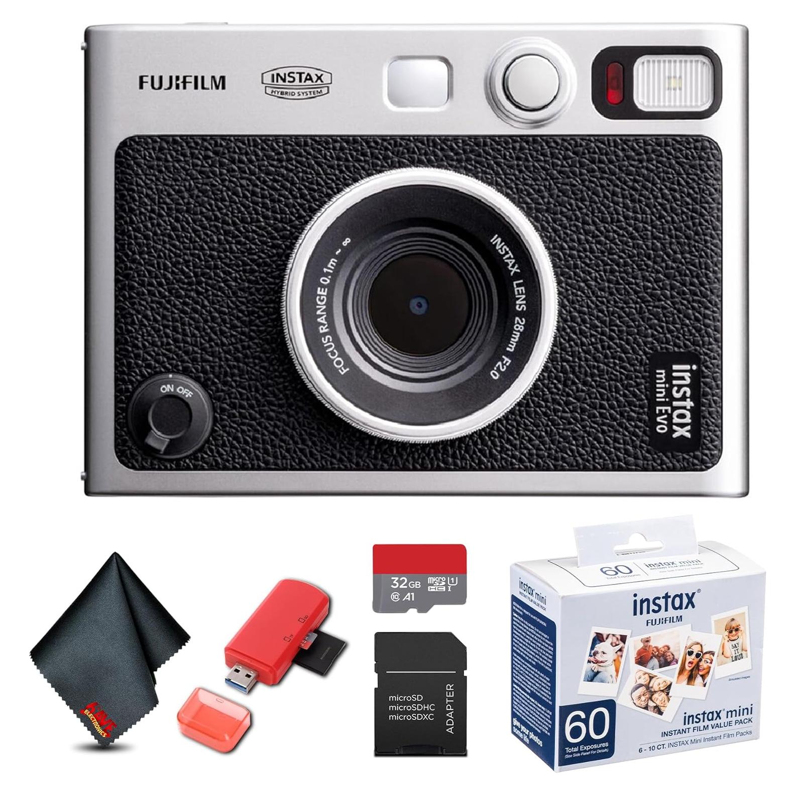Cámara Instantánea Híbrida Fujifilm Instax Mini Evo Negro + Accesorios