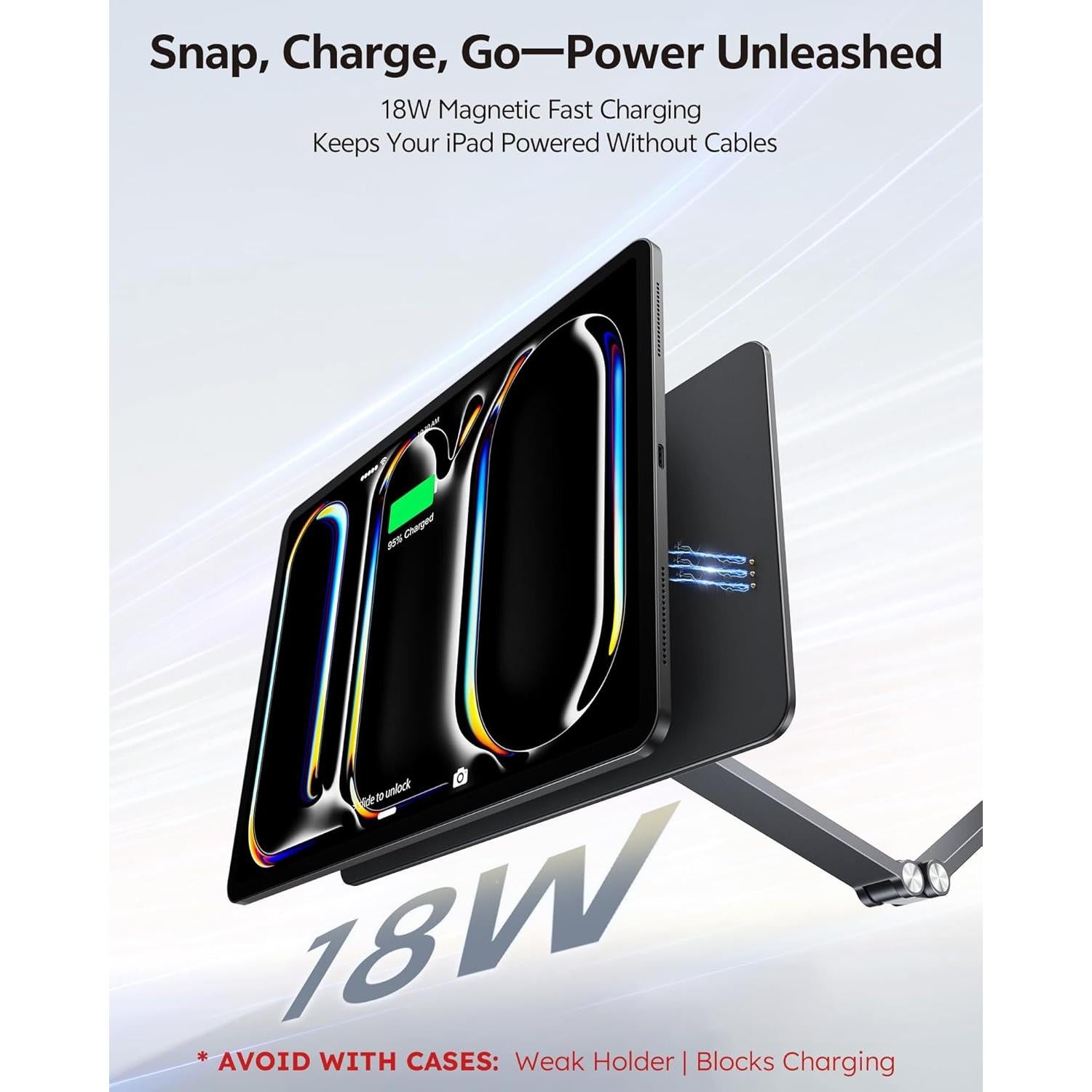 Soporte de Carga Inalámbrica Magnético LULULOOK para iPad Pro 13" M4