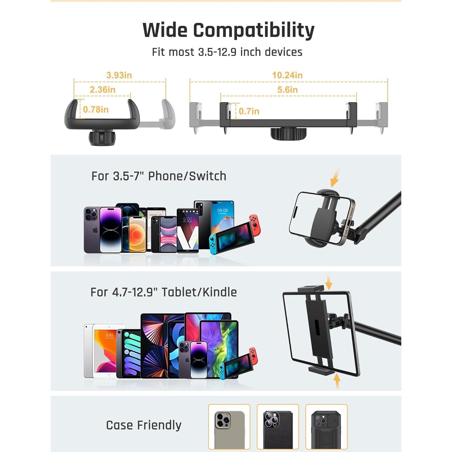Soporte Universal para Tabletas y Teléfonos SHAWE - 2 Abrazaderas
