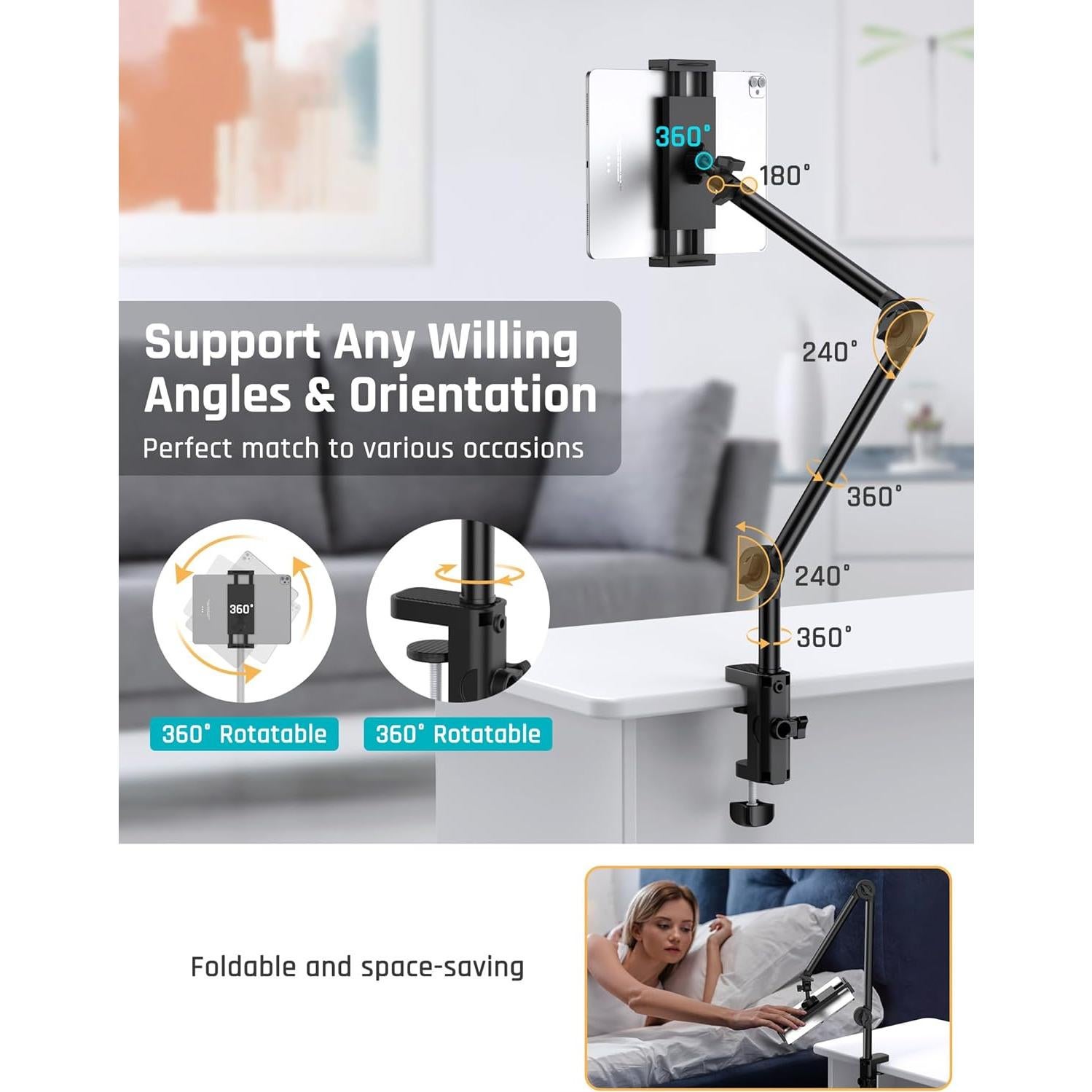 Soporte Universal para Tabletas y Teléfonos SHAWE - 2 Abrazaderas