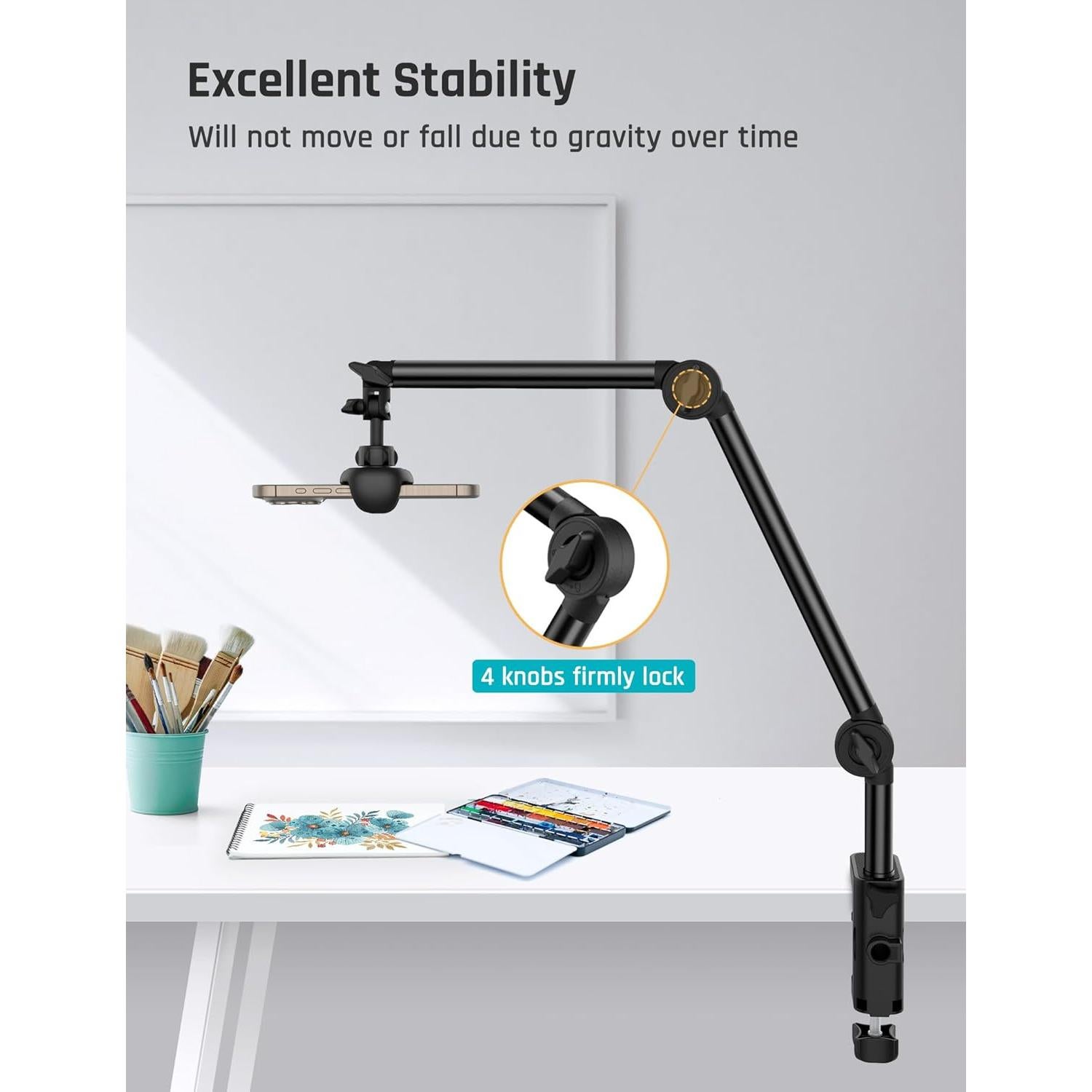 Soporte Universal para Tabletas y Teléfonos SHAWE - 2 Abrazaderas