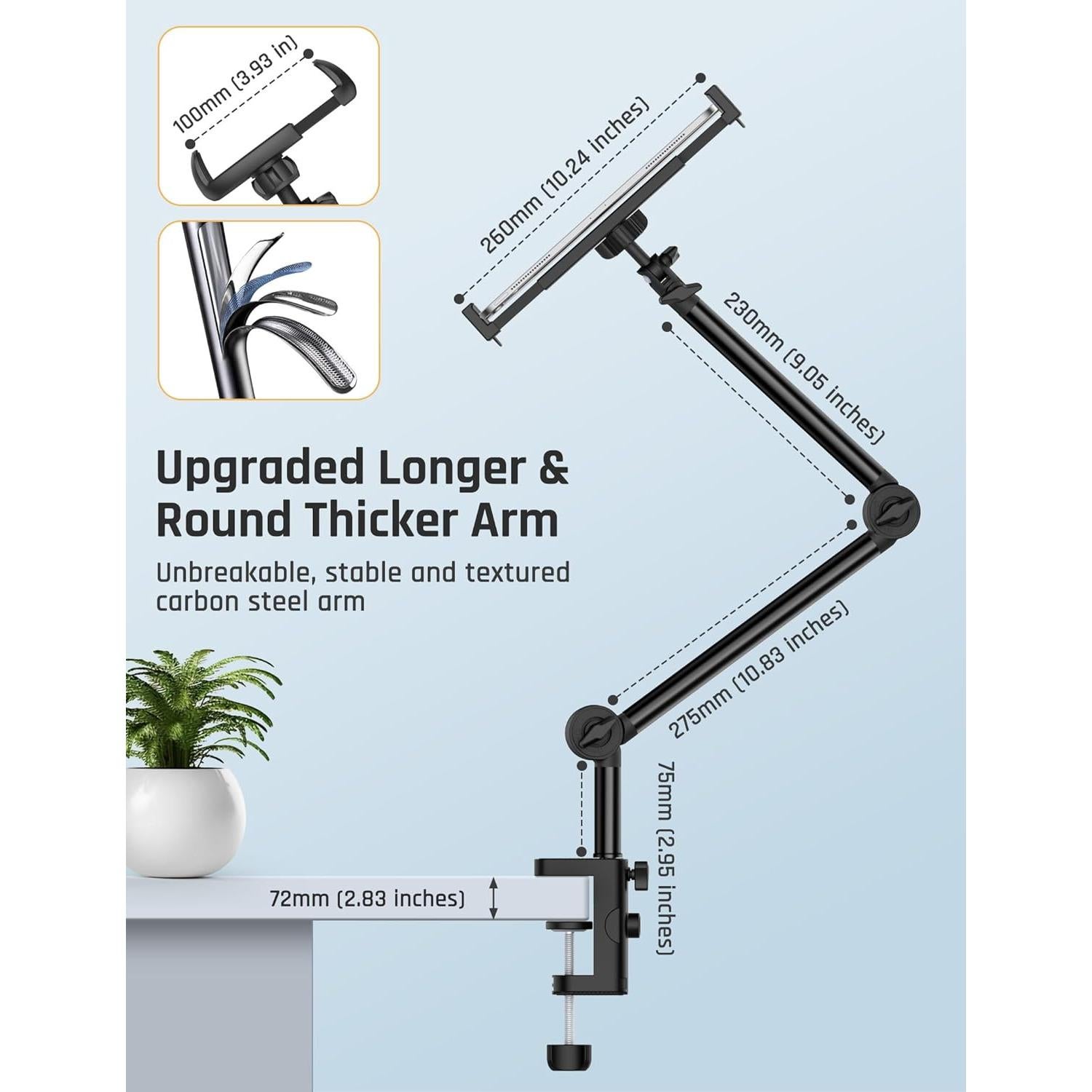 Soporte Universal para Tabletas y Teléfonos SHAWE - 2 Abrazaderas