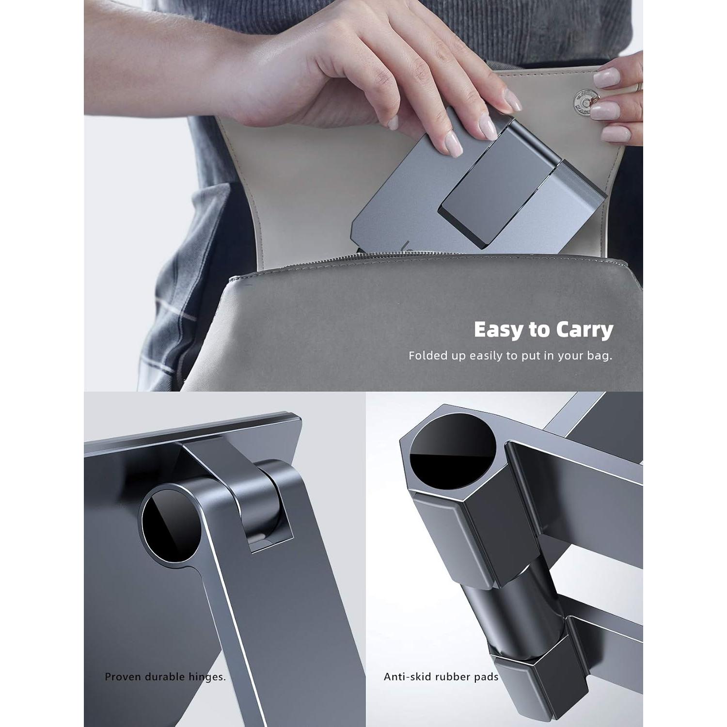 Soporte de Teléfono Ajustable Lamicall de Aluminio Gris 10-28 cm