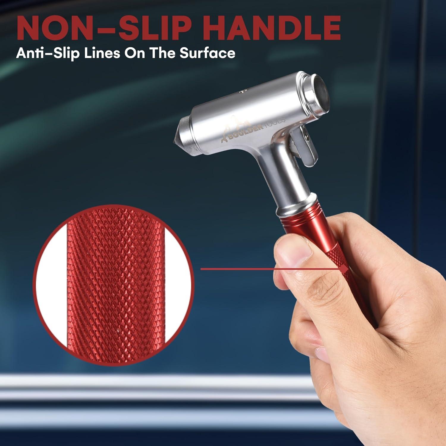 Martillo de Seguridad Boulder Tools - Rompe Ventanas y Cortador de Cinturón - Emergencia Coche