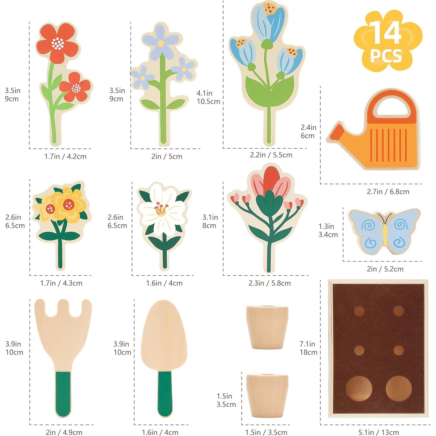 Juego de Jardín de Madera KizKnows para Niños 3+ Años