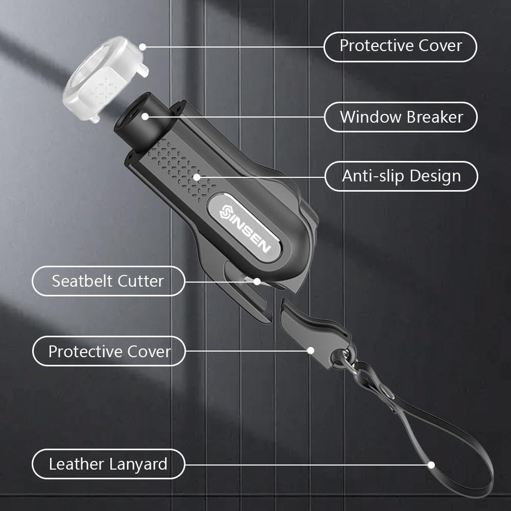 Martillo de Seguridad SINSEN - Kit de Escape Automotriz 2 Piezas