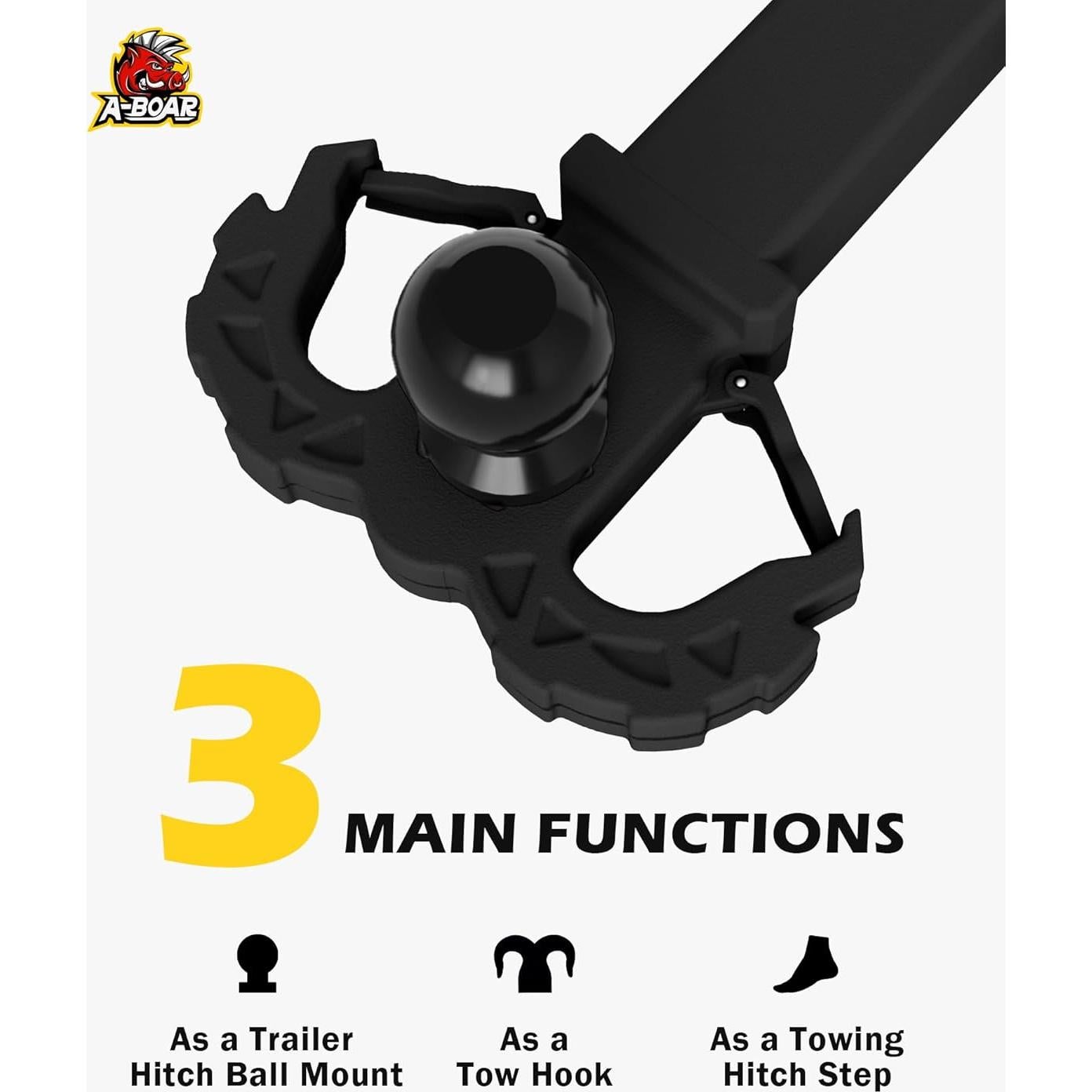 Escalón de Enganche A-BOAR 2" Negro 14 Toneladas