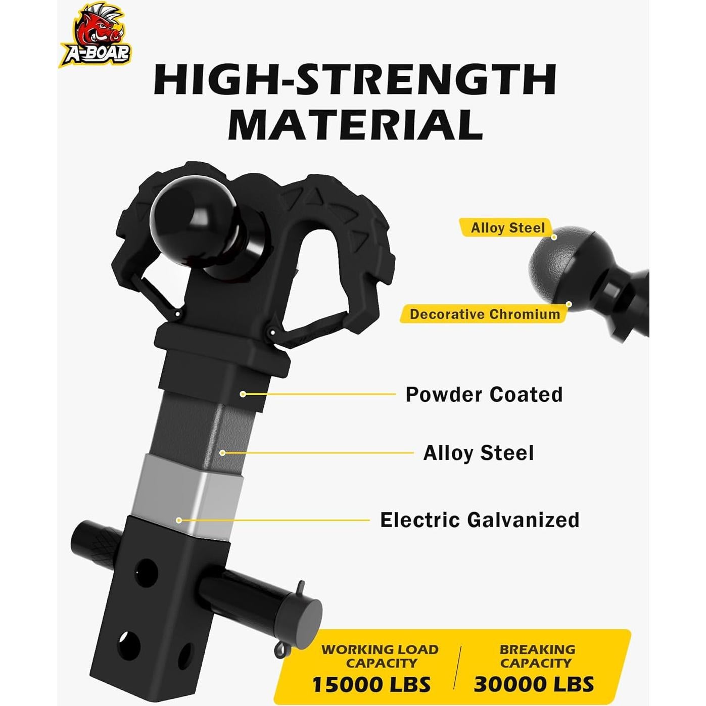 Escalón de Enganche A-BOAR 2" Negro 14 Toneladas